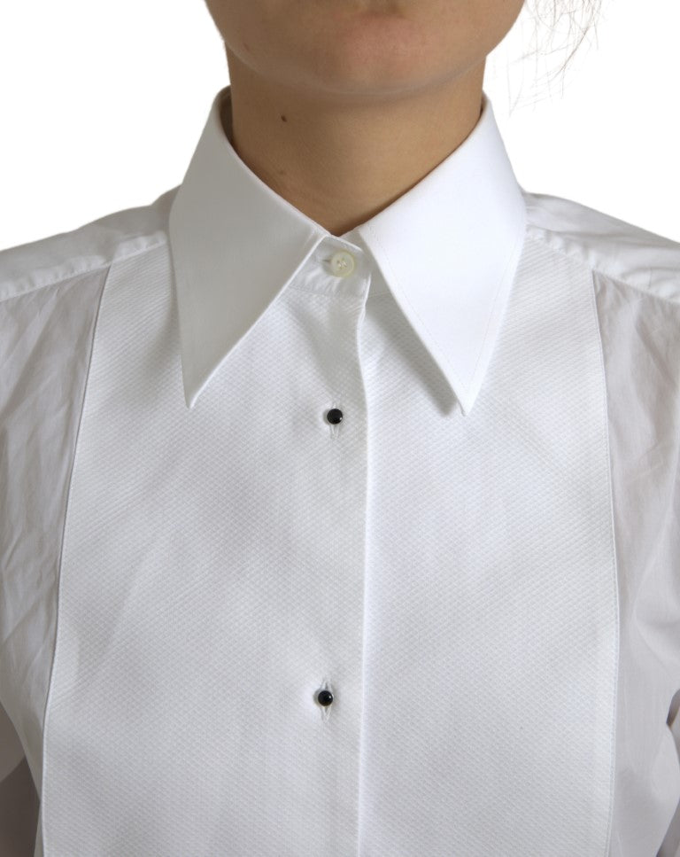 Dolce & Gabbana Cotton Collared Long Sleeves Shirt Women's White