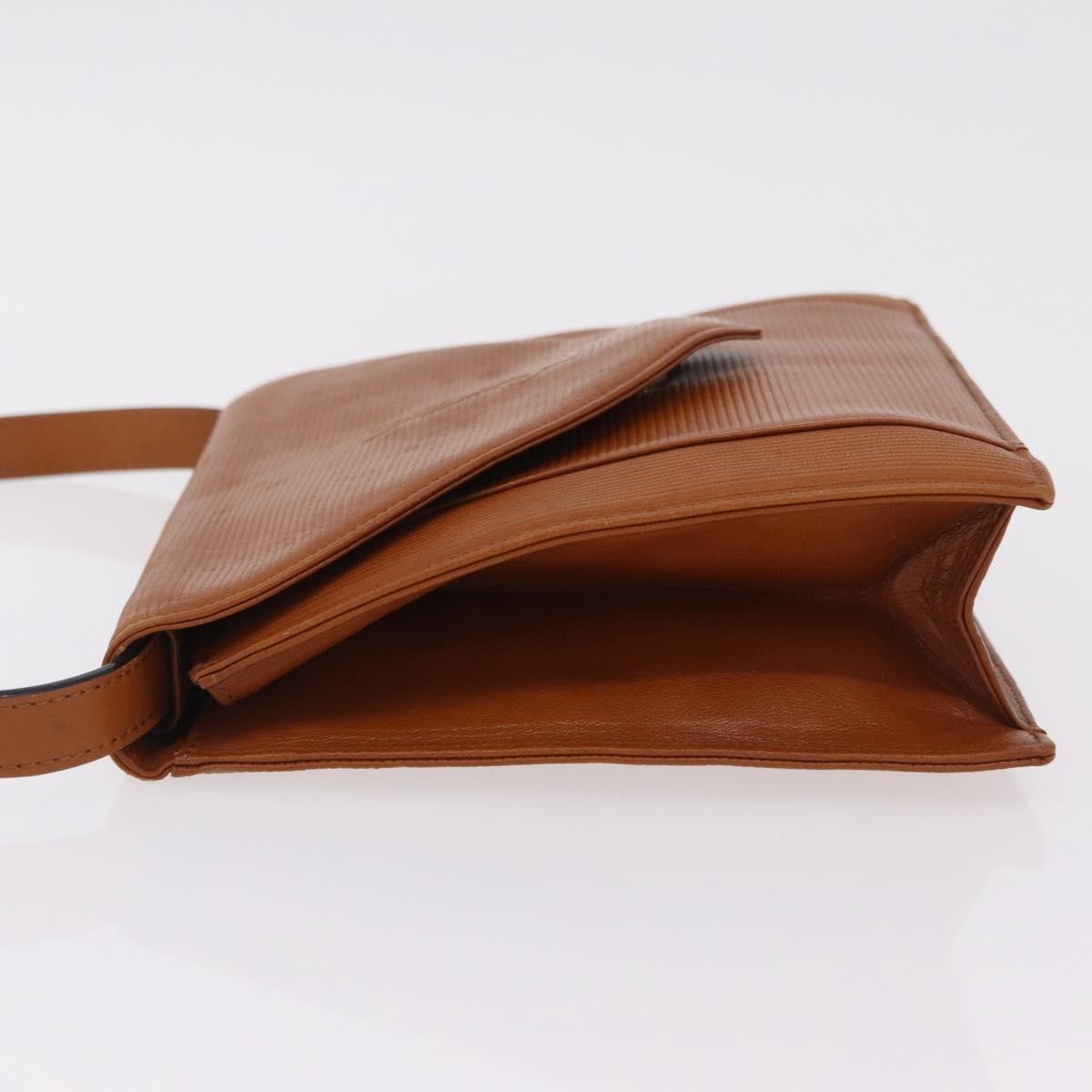 Saint Laurent Vintage Shoulder Bag Leather Brown Leather Shoulder Bag Bag (Pre-Owned)