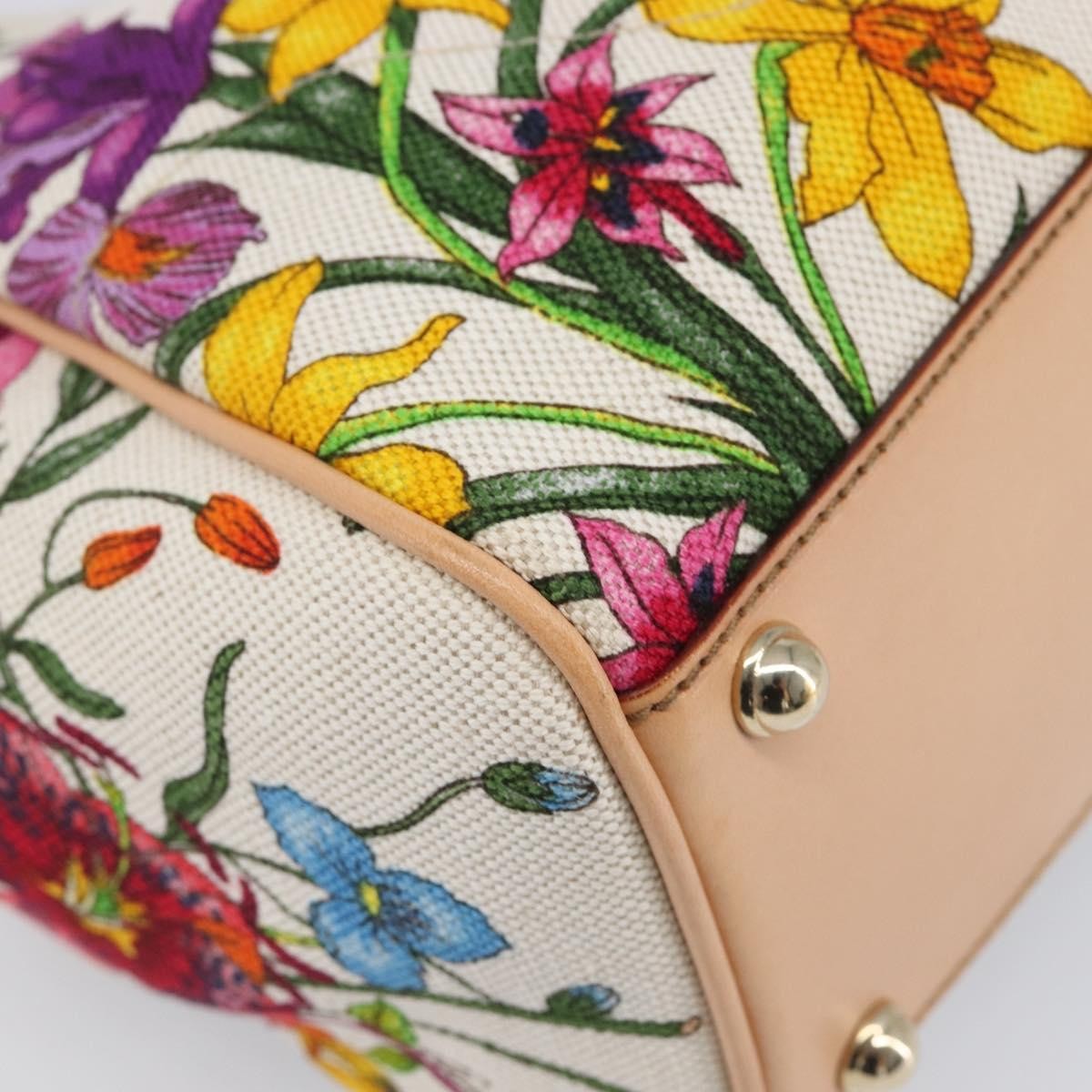 Gucci Joy Bardot Hobo Flora Canvas Multicolour Canvas Handbag (Pre-Owned)