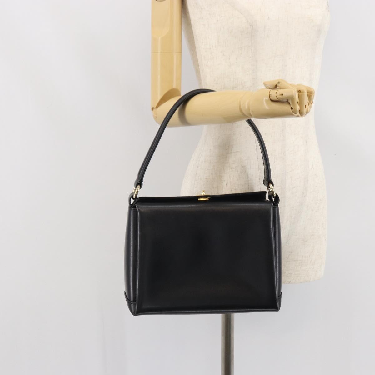 Gucci Vintage Leather Black Leather Handbag (Pre-Owned)