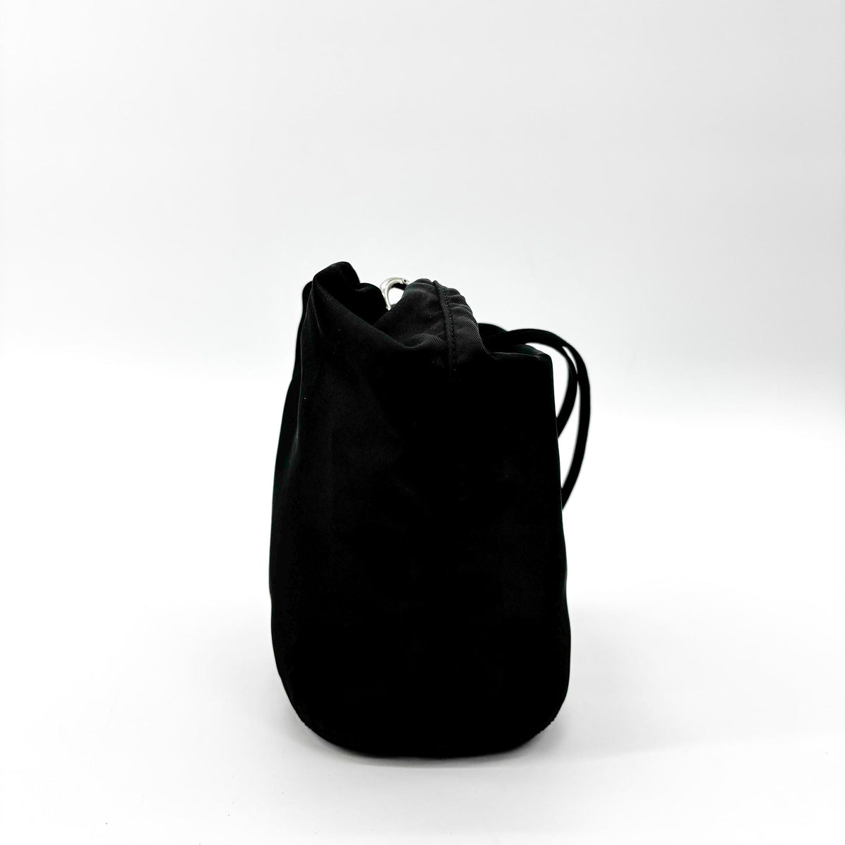 Prada Vela Drawstring Bucket Tessuto Black Nylon Clutche & Pouche Bag (Pre-Owned)
