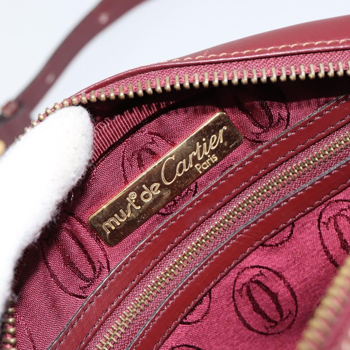Cartier Must De Cartier Leather Burgundy Leather Shoulder Bag Bag (Pre-Owned)