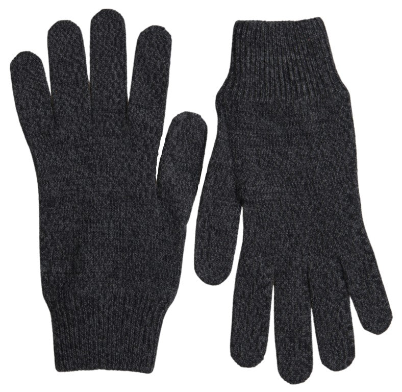 Dolce & Gabbana Elegant Virgin Wool Winter Gloves in Men's Gray