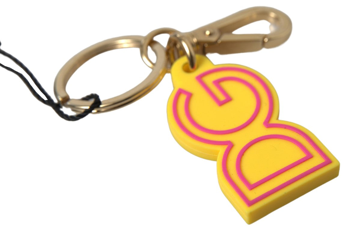 Dolce & Gabbana Chic Yellow Logo-Engraved Women's Keychain