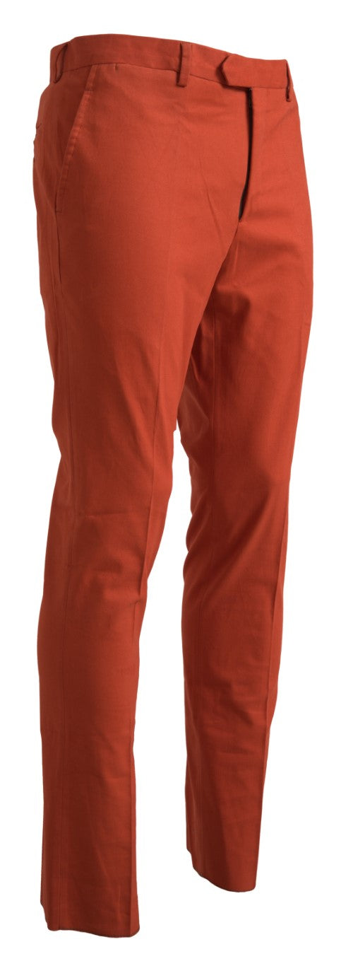 BENCIVENGA Orange Straight Fit Men Formal Trousers Men's Pants