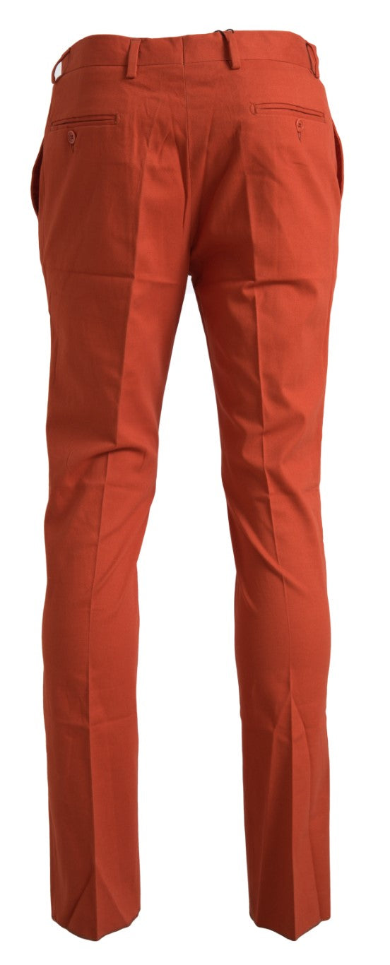 BENCIVENGA Orange Straight Fit Men Formal Trousers Men's Pants