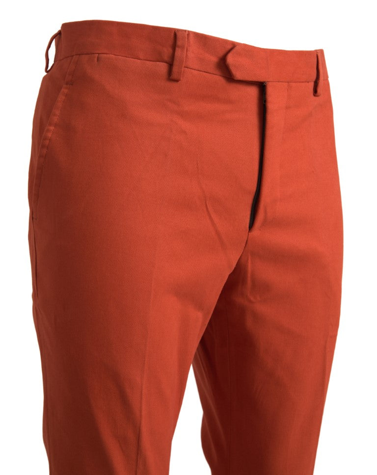 BENCIVENGA Orange Straight Fit Men Formal Trousers Men's Pants