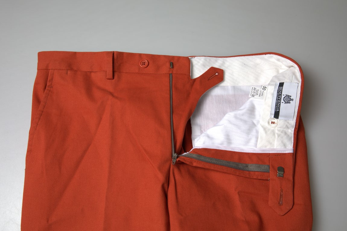 BENCIVENGA Orange Straight Fit Men Formal Trousers Men's Pants