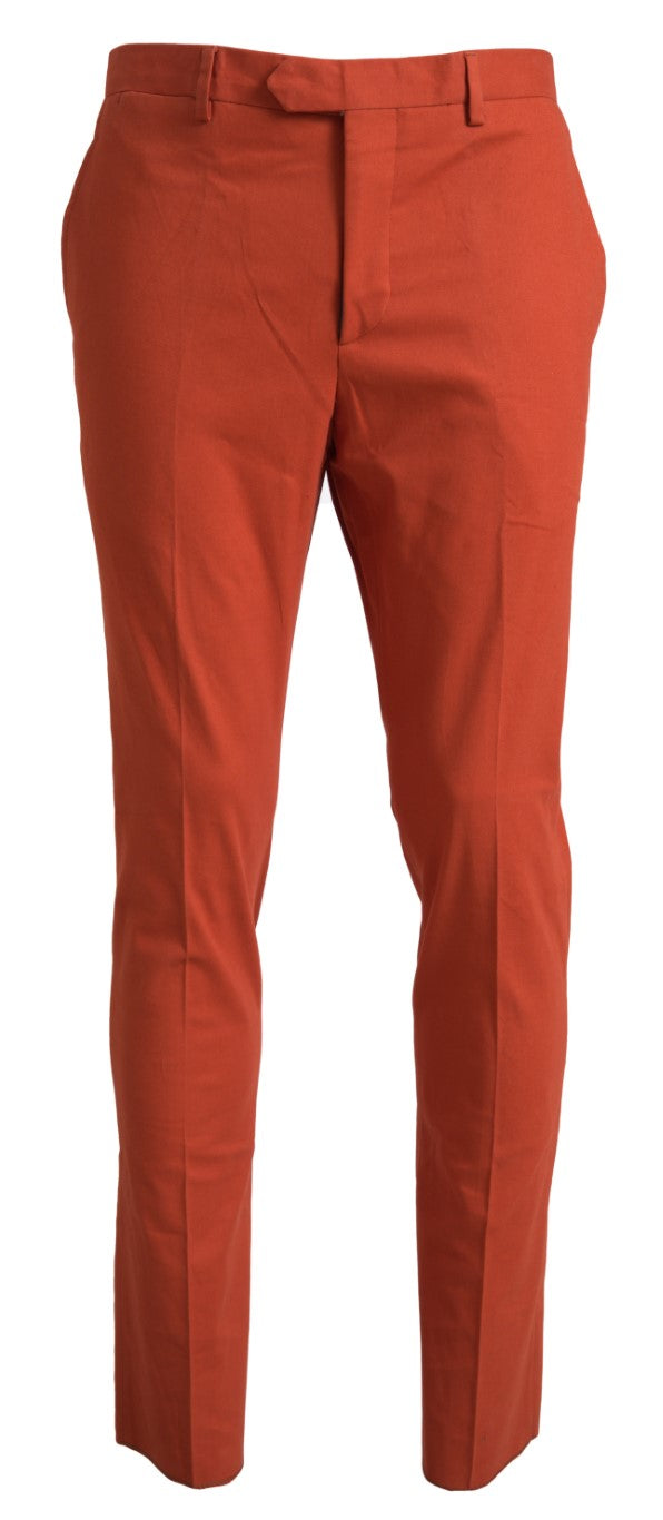 BENCIVENGA Orange Straight Fit Men Formal Trousers Men's Pants