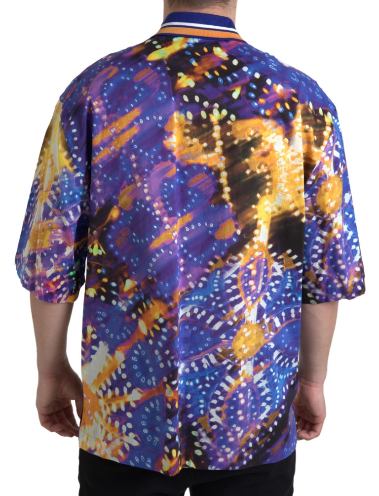 Dolce & Gabbana Luminaire Print Cotton Polo Top Men Men's Shirt