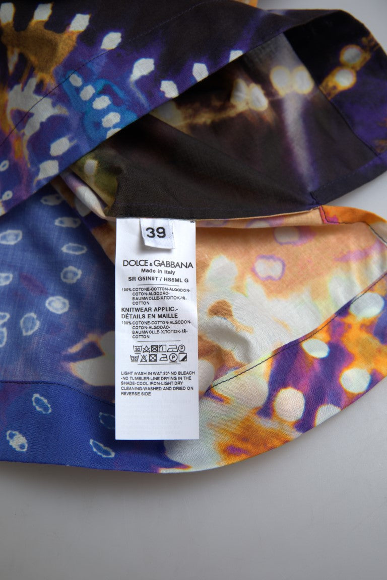 Dolce & Gabbana Luminaire Print Cotton Polo Top Men Men's Shirt