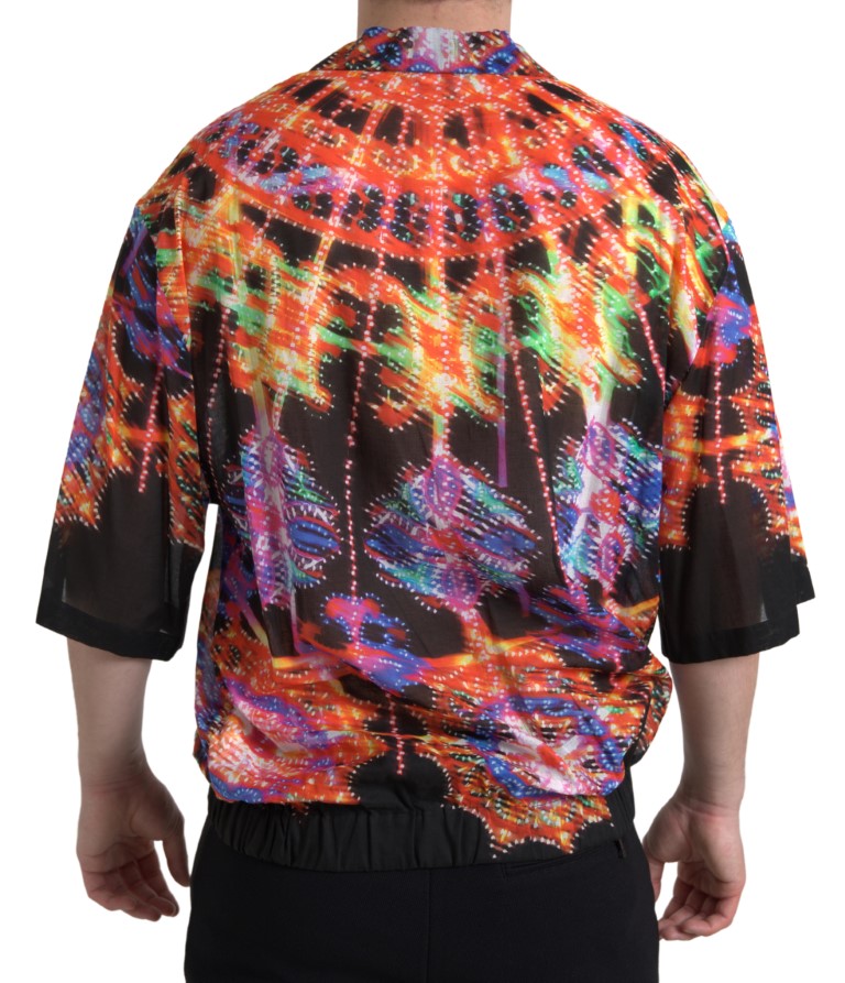 Dolce & Gabbana Multicolor Luminarie Print Men Cotton Men's Shirt