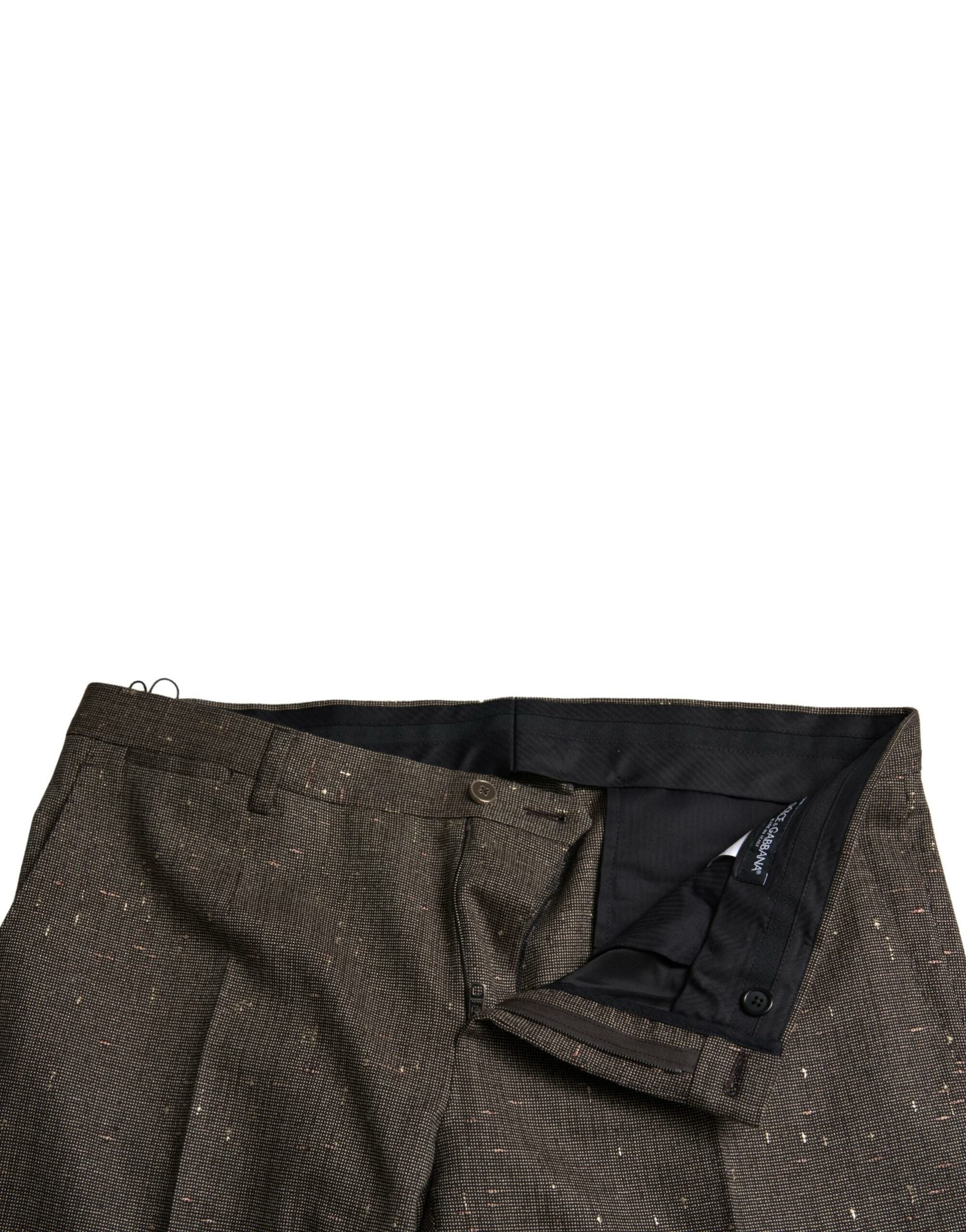 Dolce & Gabbana Brown Wool Dress Skinny Men Trouser Men's Pants