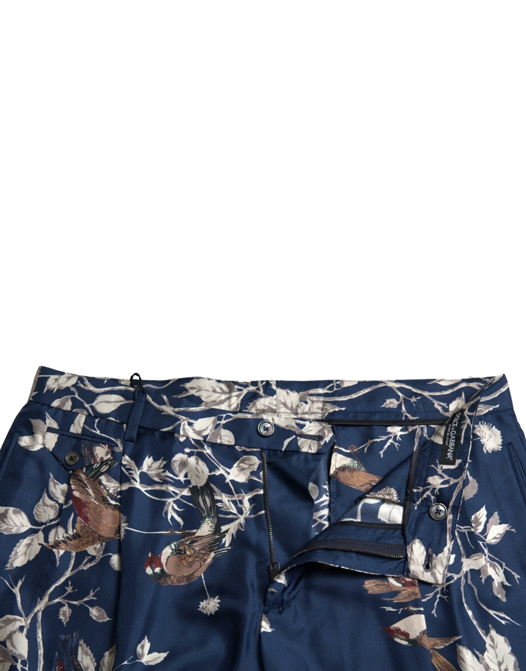 Dolce & Gabbana Blue Floral Print Silk Men Bermuda Men's Shorts