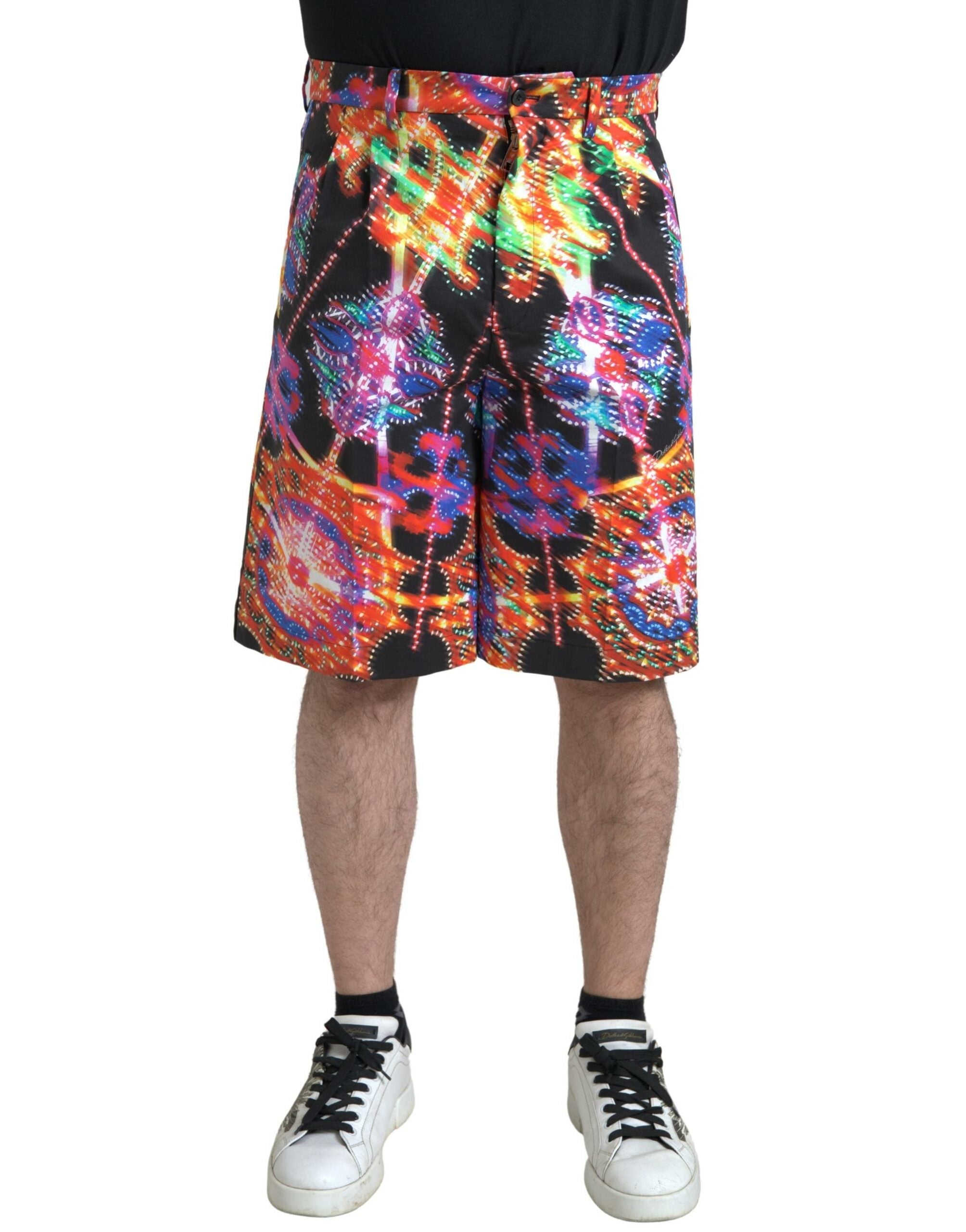 Dolce & Gabbana Multicolor Printed Cotton Men Bermuda Men's Shorts