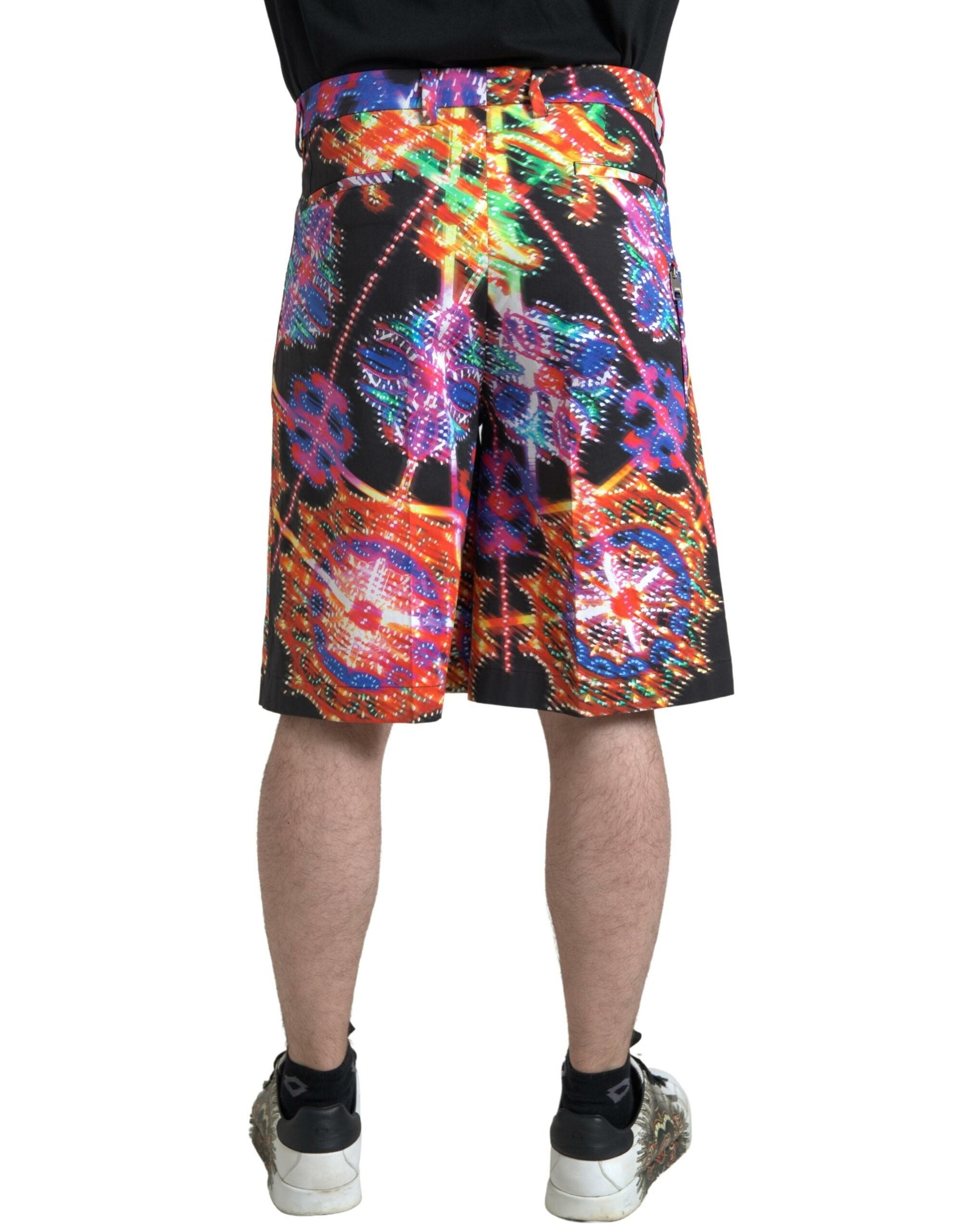 Dolce & Gabbana Multicolor Printed Cotton Men Bermuda Men's Shorts