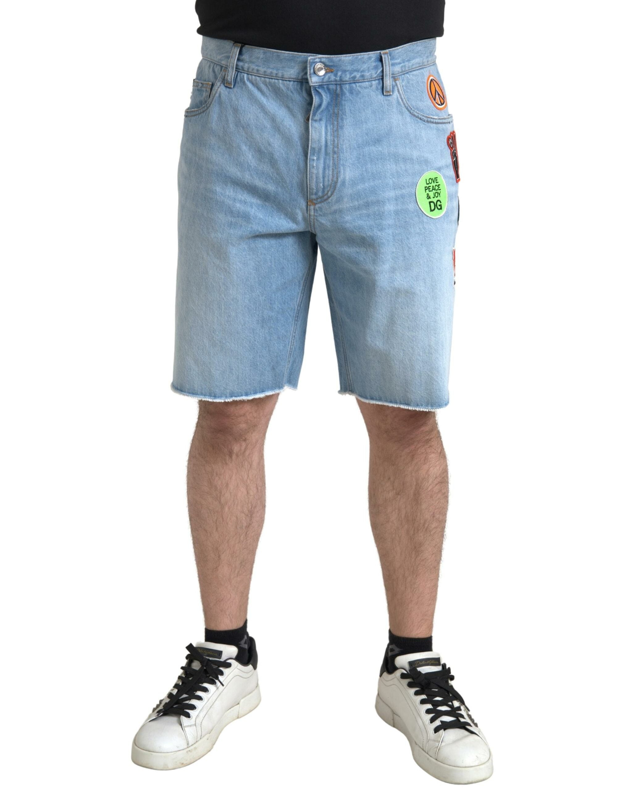Dolce & Gabbana Light Blue Cotton Men Bermuda Denim Men's Shorts