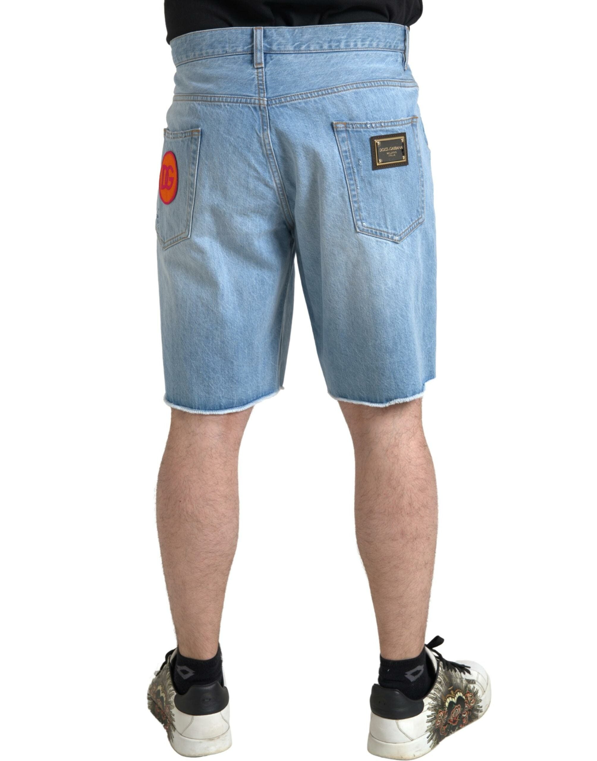 Dolce & Gabbana Light Blue Cotton Men Bermuda Denim Men's Shorts