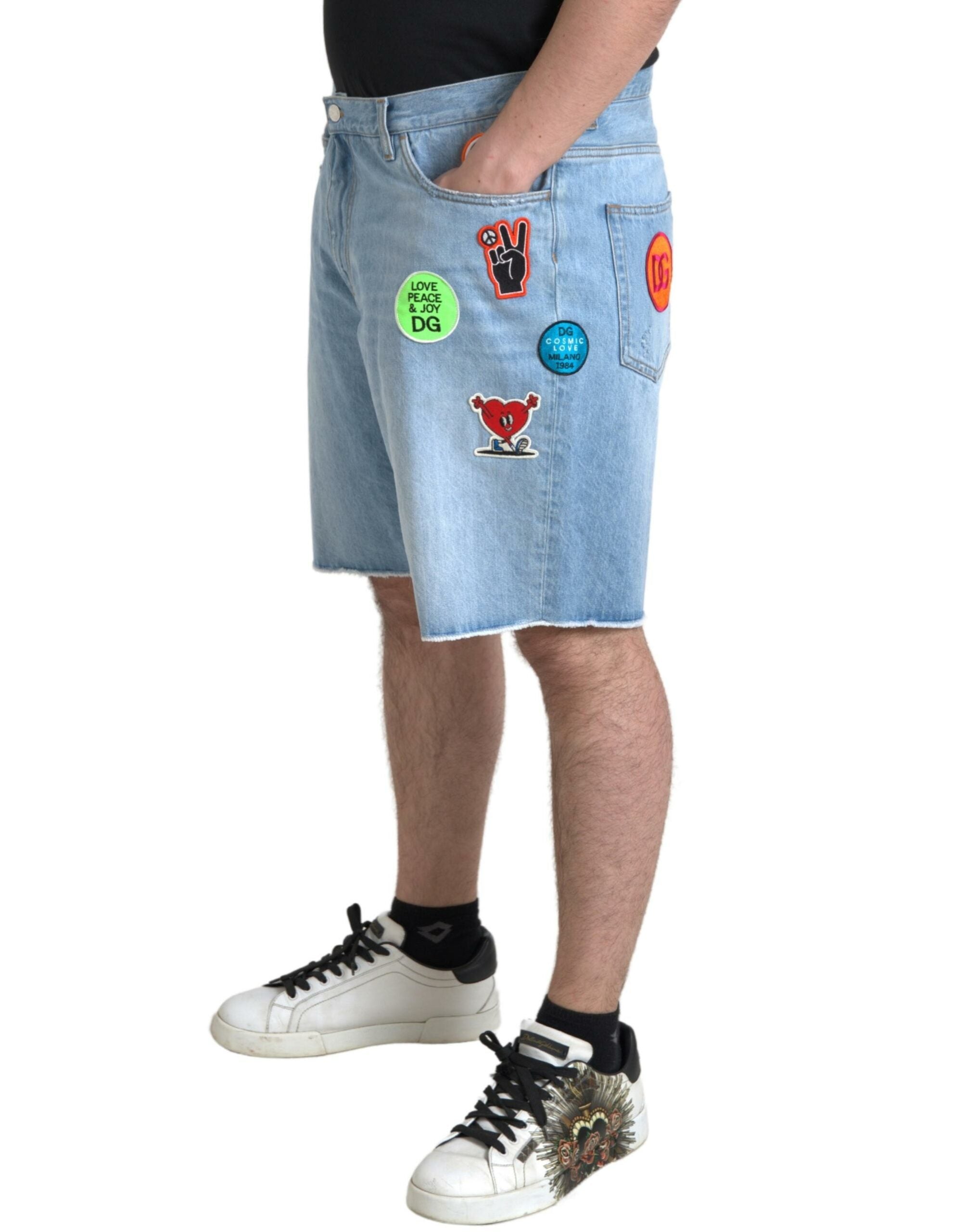 Dolce & Gabbana Light Blue Cotton Men Bermuda Denim Men's Shorts
