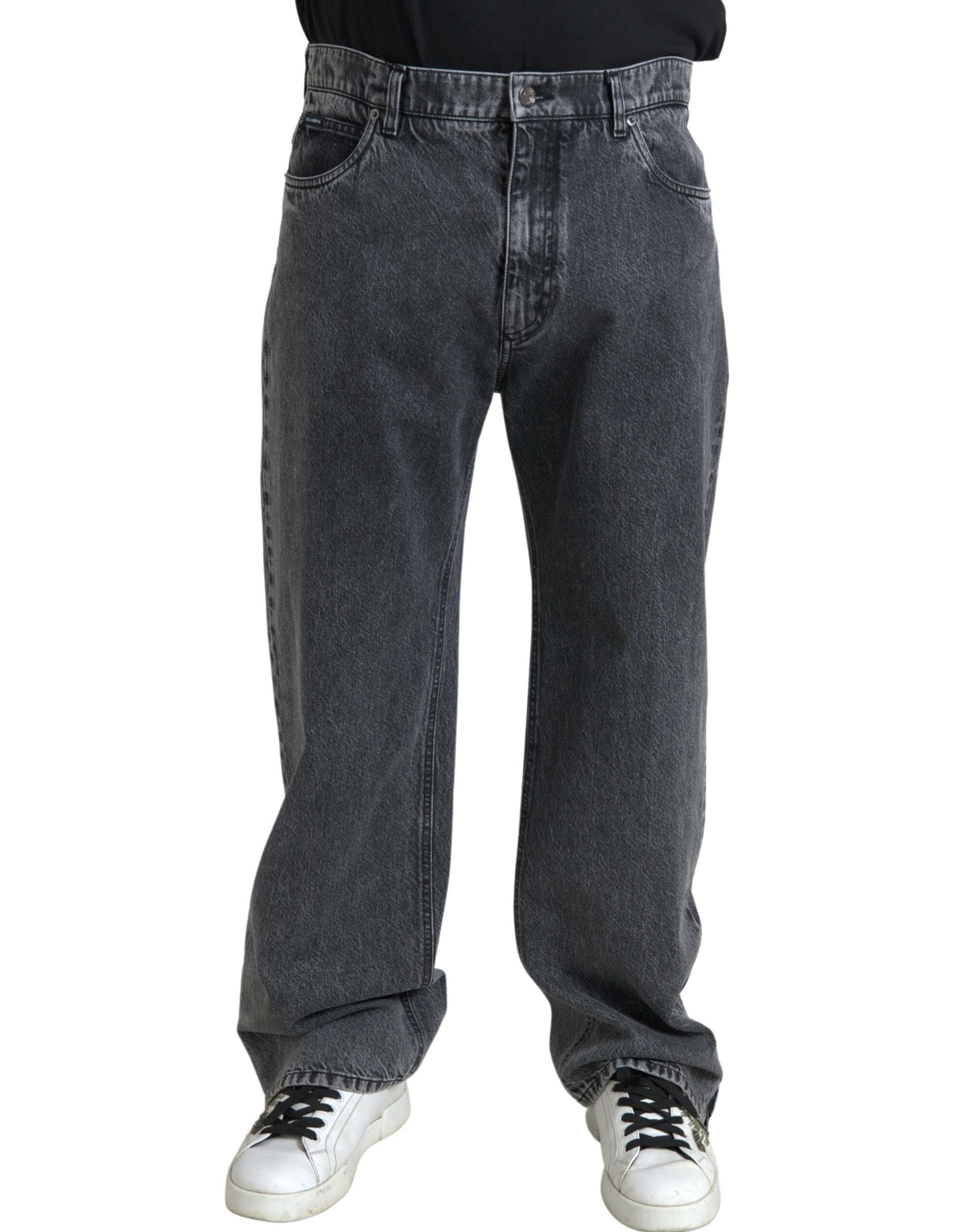 Dolce & Gabbana Elegant Dark Grey Straight Denim Men's Jeans