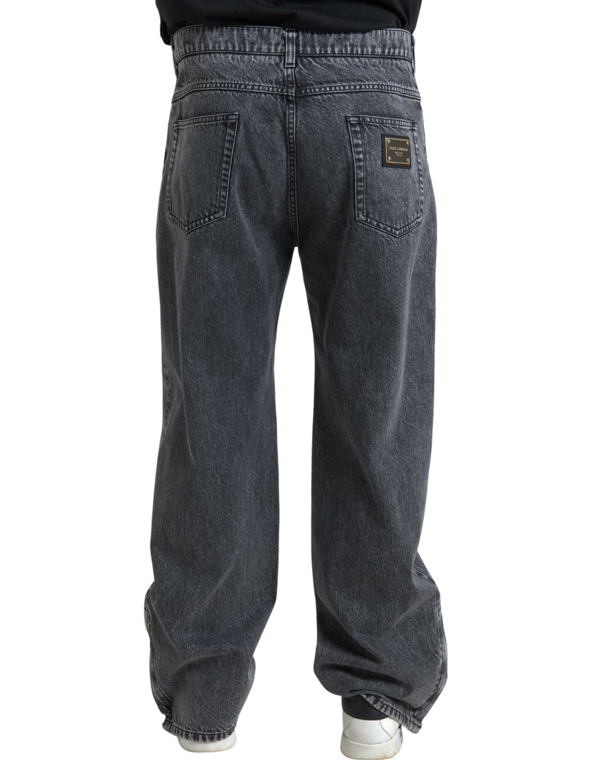 Dolce & Gabbana Elegant Dark Grey Straight Denim Men's Jeans