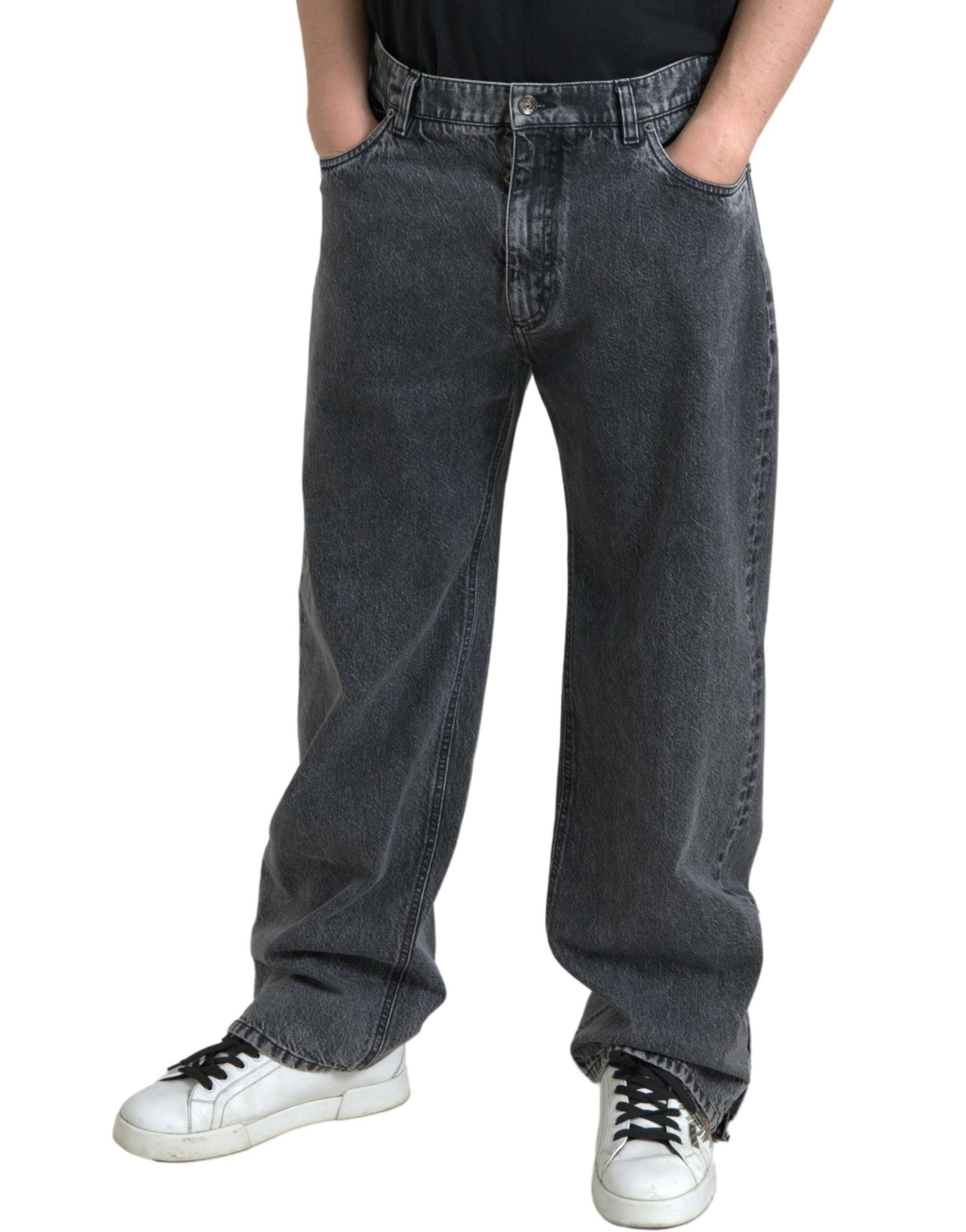Dolce & Gabbana Elegant Dark Grey Straight Denim Men's Jeans