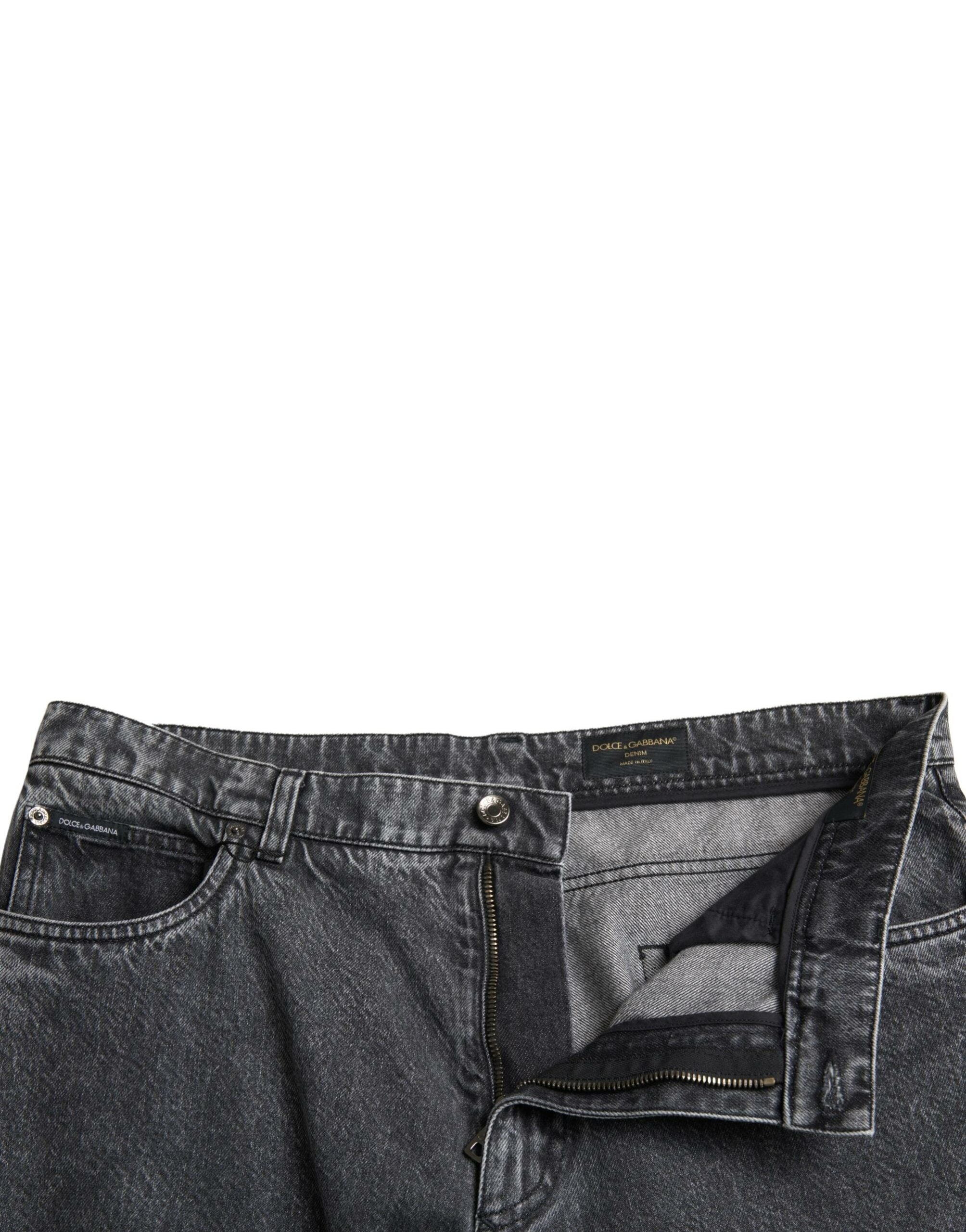 Dolce & Gabbana Elegant Dark Grey Straight Denim Men's Jeans