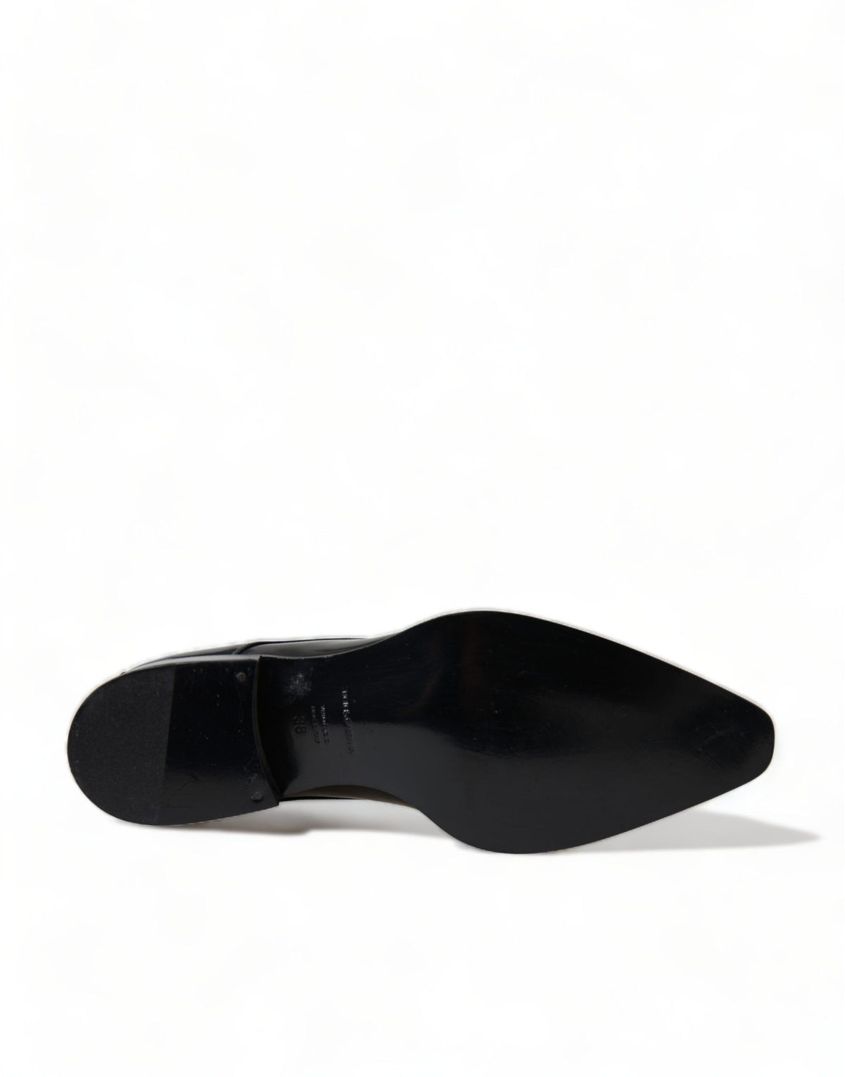 Dolce & Gabbana Black Leather Lace Up Formal Flats Women's Shoes