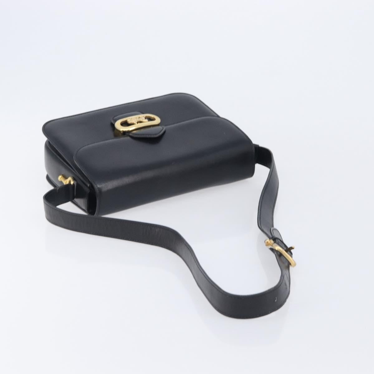 Celine Horse Carriage Leather Black Leather Shoulder Bag Bag (Pre-Owned)