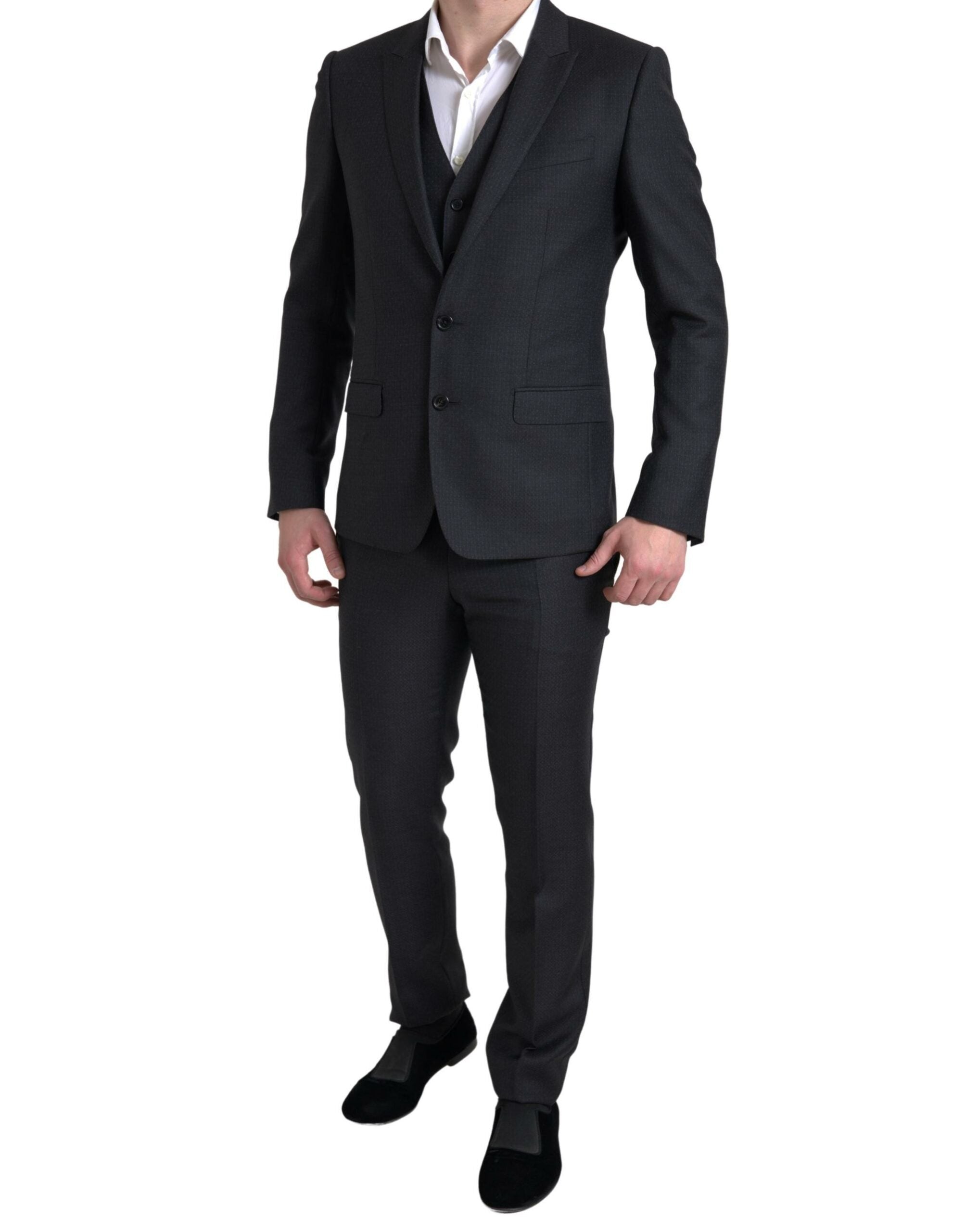 Dolce & Gabbana Dark Gray 3 Piece Single Breasted MARTINI Men's Suit