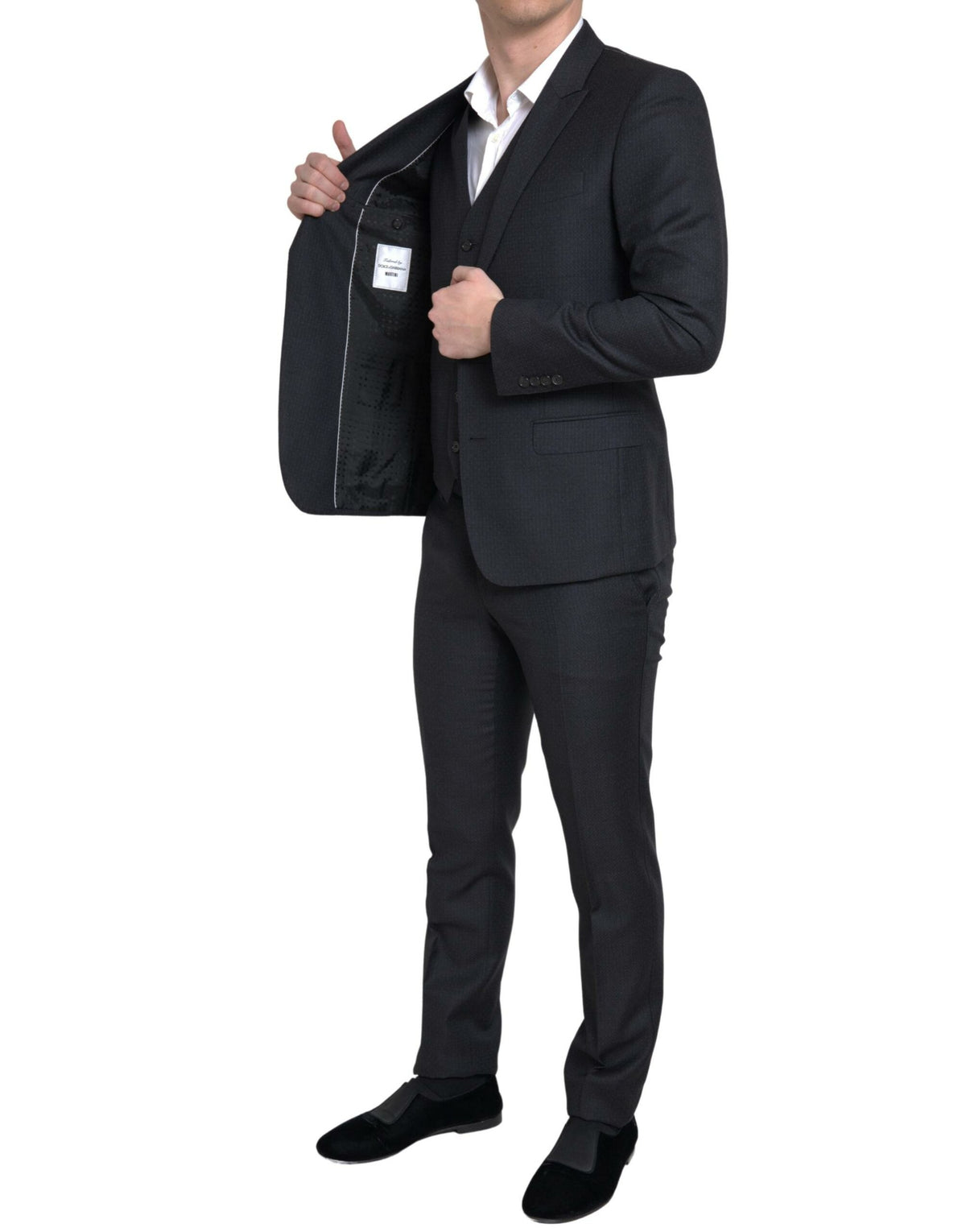 Dolce & Gabbana Dark Gray 3 Piece Single Breasted MARTINI Men's Suit