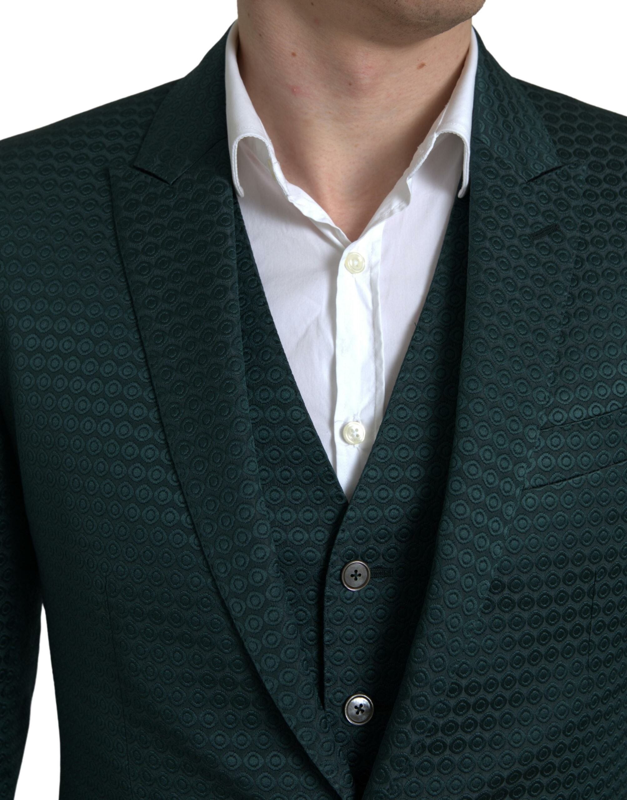 Dolce & Gabbana Emerald Elegance Slim Fit 3-Piece Men's Suit