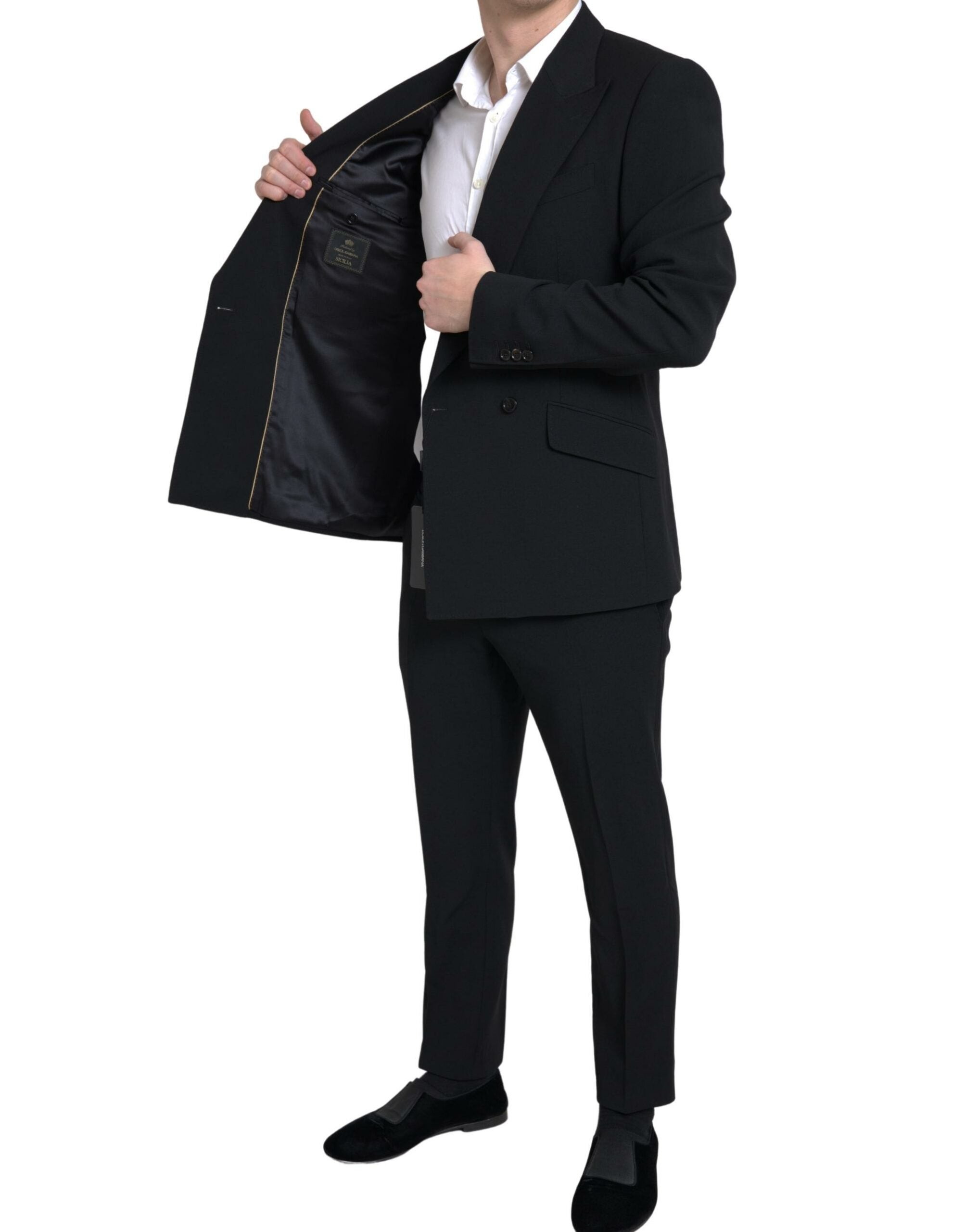 Dolce & Gabbana Black 2 Piece Double Breasted SICILIA Men's Suit