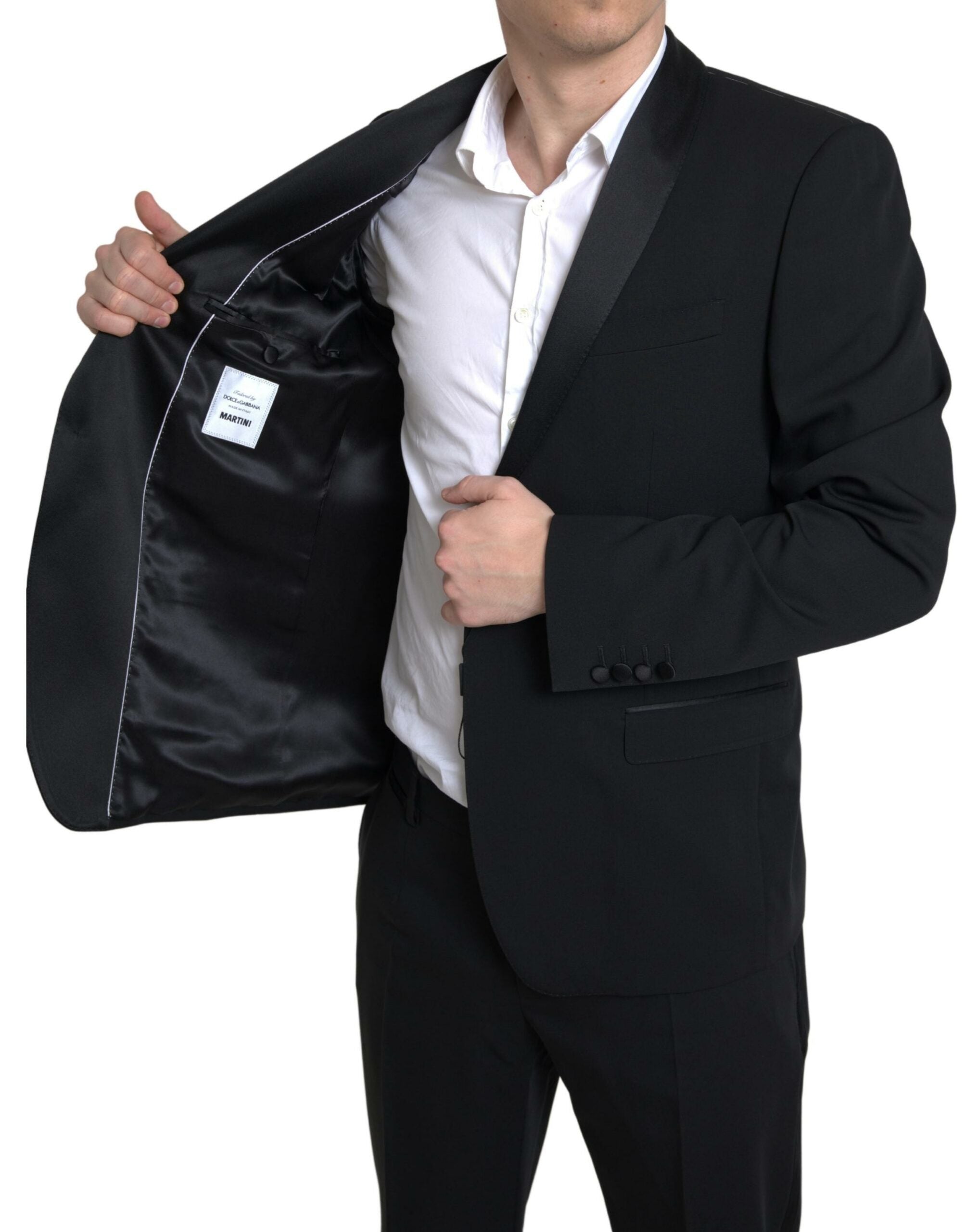 Dolce & Gabbana Black 2 Piece Single Breasted MARTINI Men's Suit