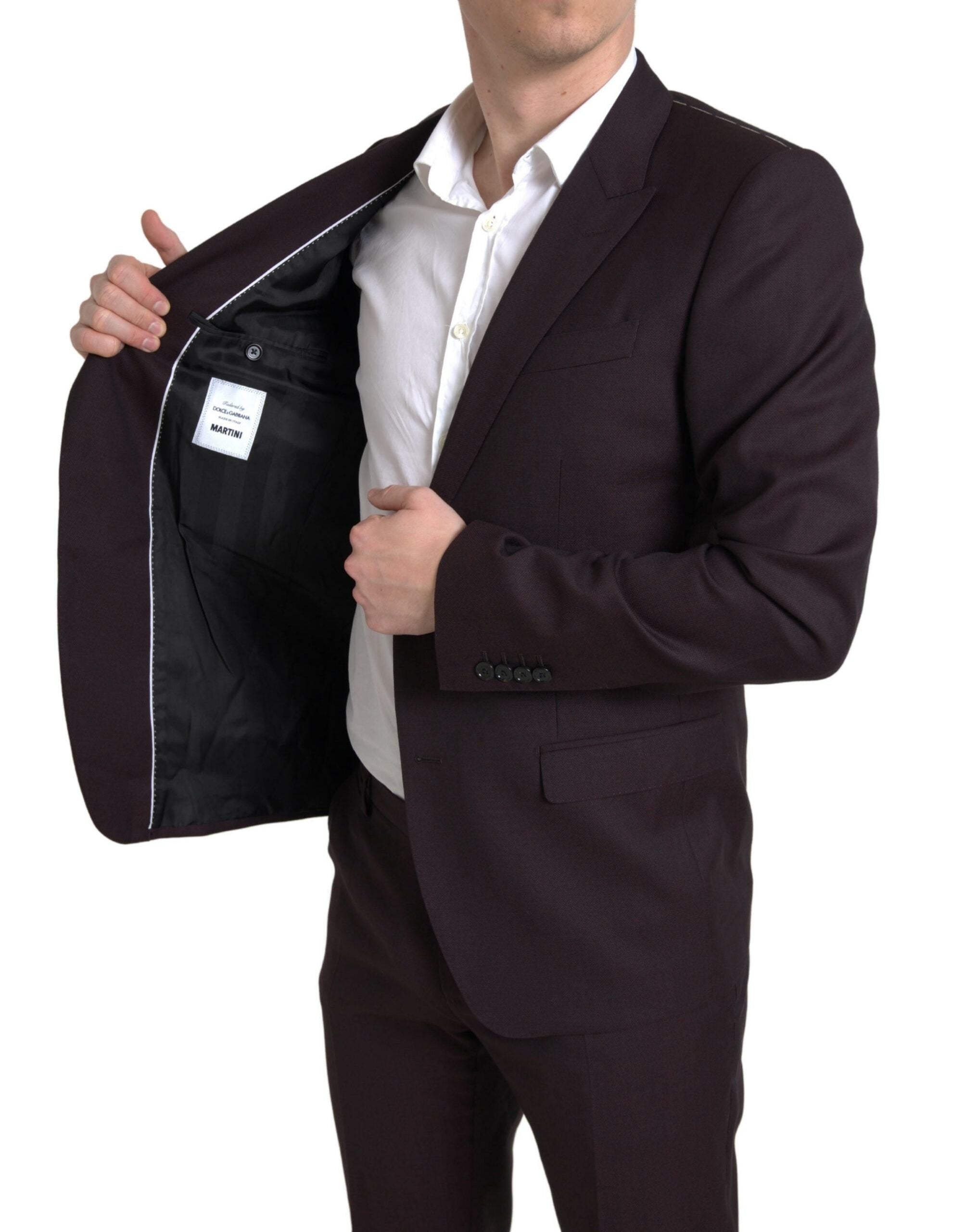 Dolce & Gabbana Maroon Martini Slim Fit 2-Piece Men's Suit