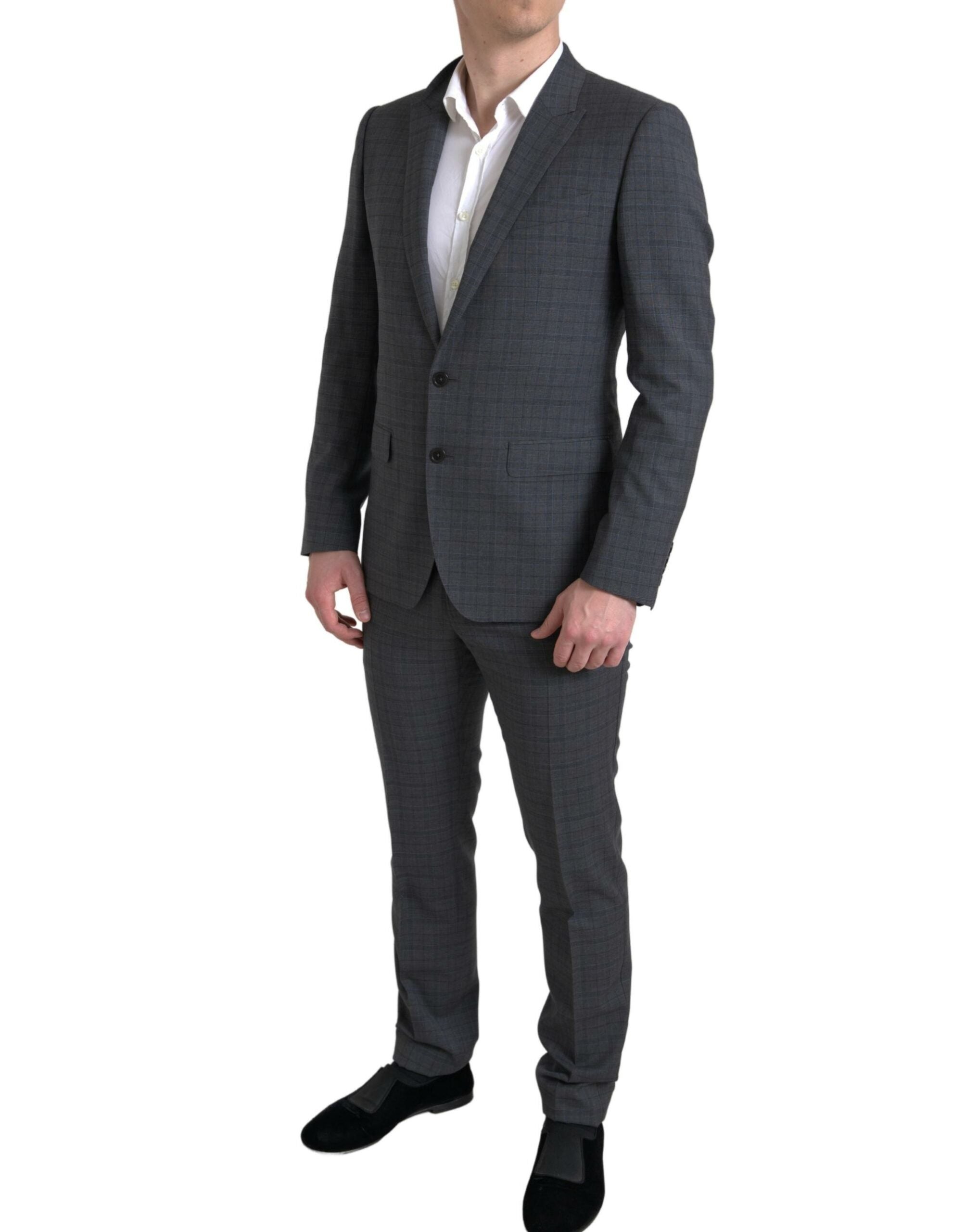 Dolce & Gabbana Gray 2 Piece Single Breasted MARTINI Men's Suit