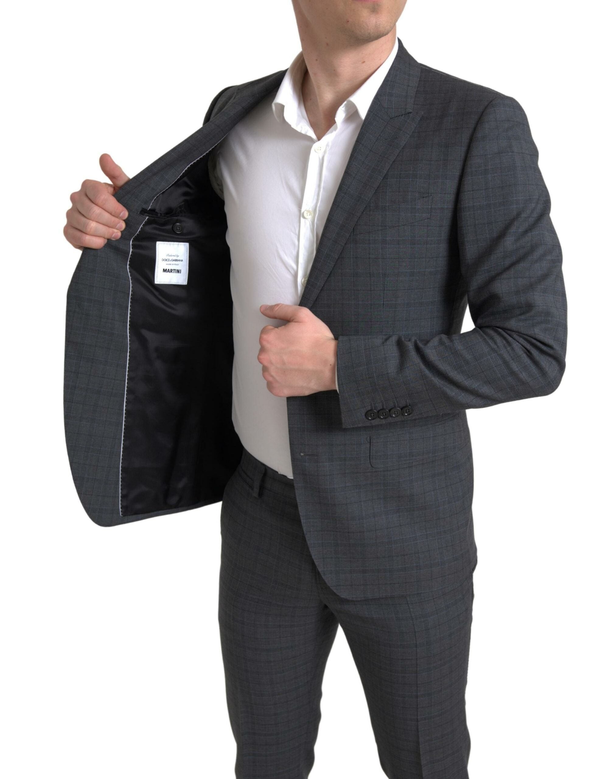 Dolce & Gabbana Gray 2 Piece Single Breasted MARTINI Men's Suit