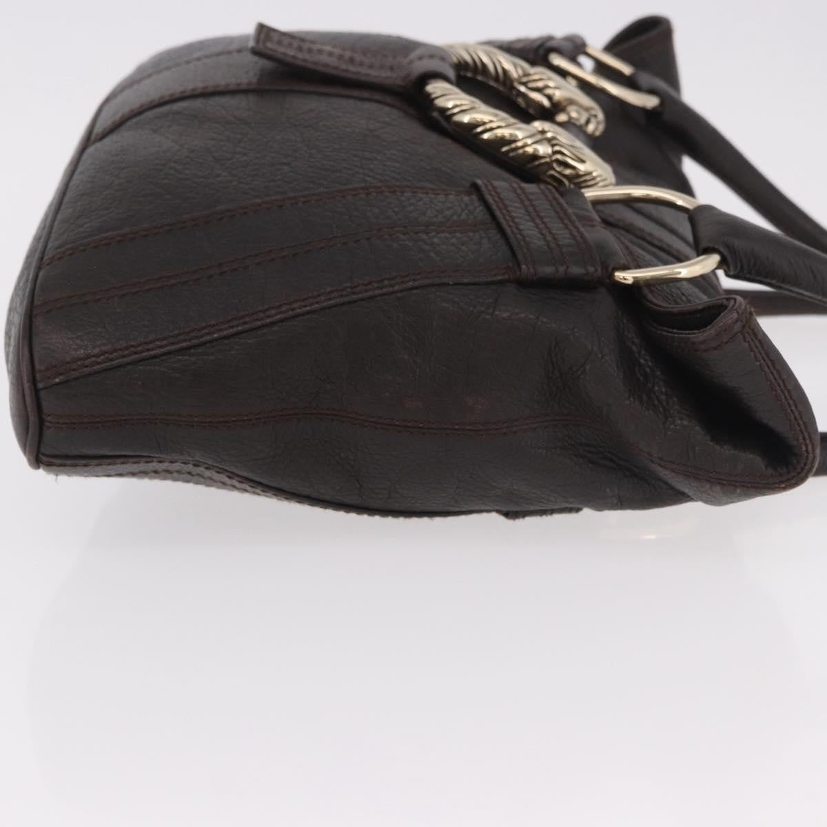 Bvlgari Leoni Top Handle Leather Brown Leather Handbag (Pre-Owned)