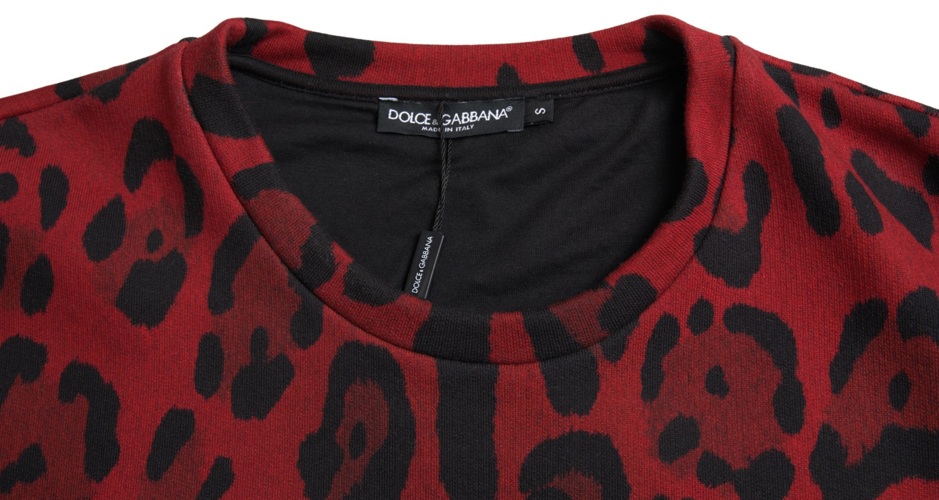 Dolce & Gabbana Red Leopard Print Cotton Tank Men's Top