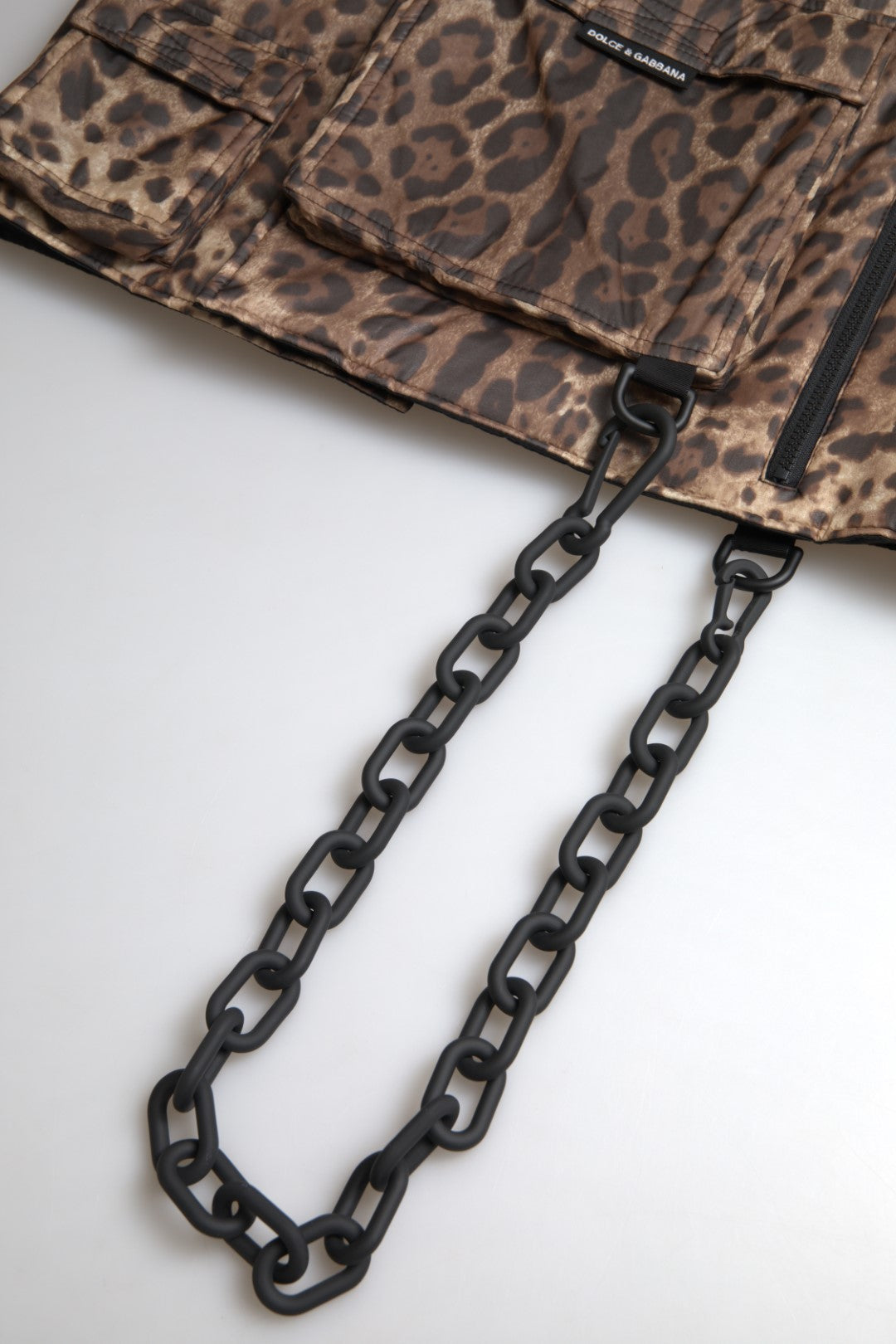 Dolce & Gabbana Brown Leopard Silk Sleeveless Men's Sportswear