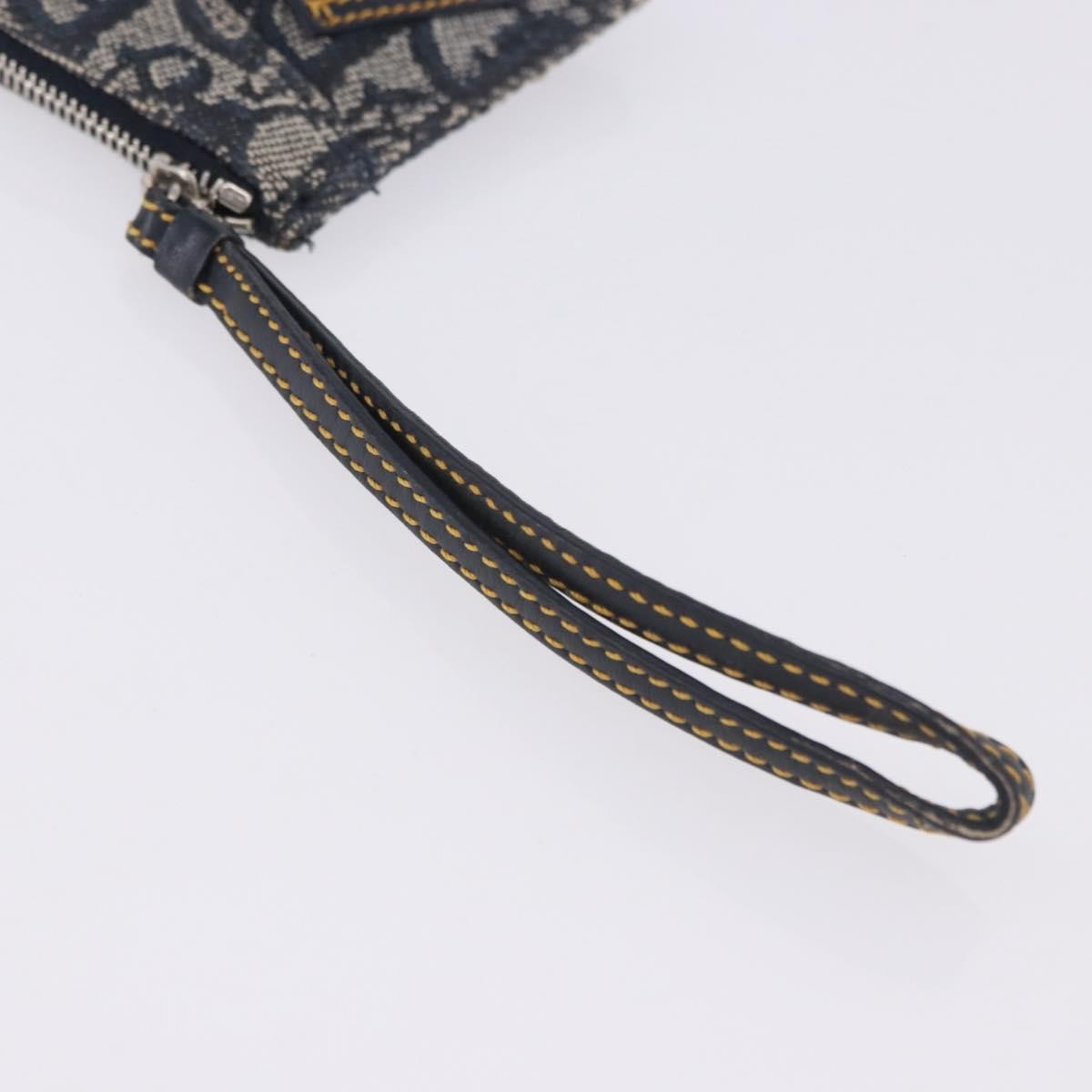 Christian Dior A5 Pouch Oblique Canvas Navy Canvas Clutche & Pouche Bag (Pre-Owned)
