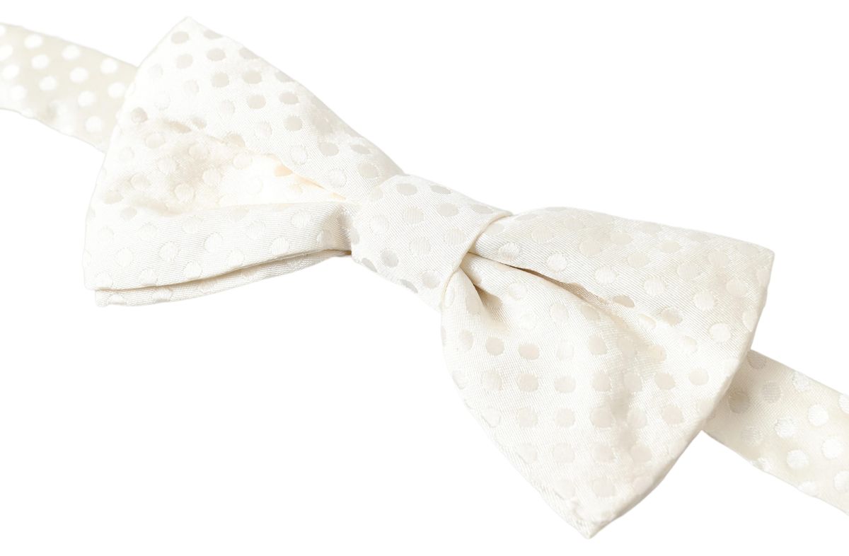 Dolce & Gabbana Ivory Fantasy Pattern Adjustable Neck Papillon Bow Men's Tie