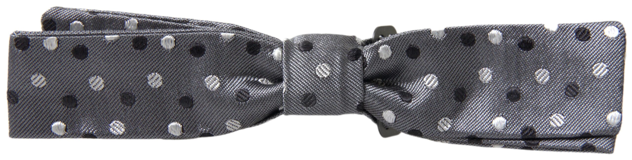 Dolce & Gabbana Gray Polka Dot Silk Adjustable Men Neck Papillon Bow Men's Tie