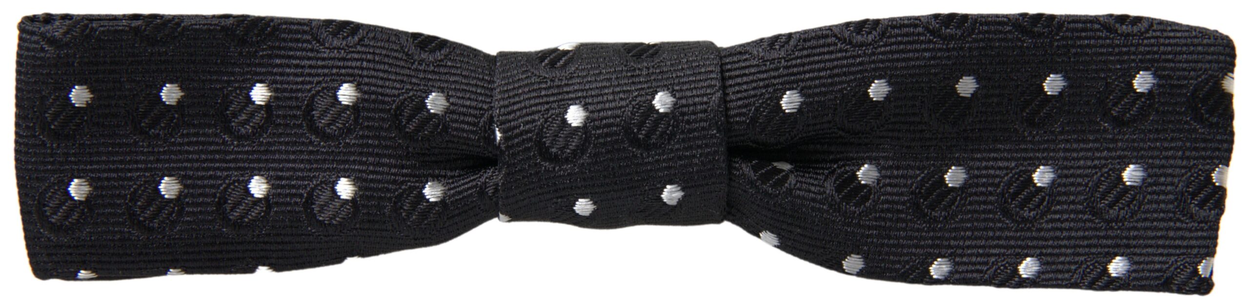 Dolce & Gabbana Black Polka Dot Silk Adjustable Men Neck Papillon Bow Men's Tie