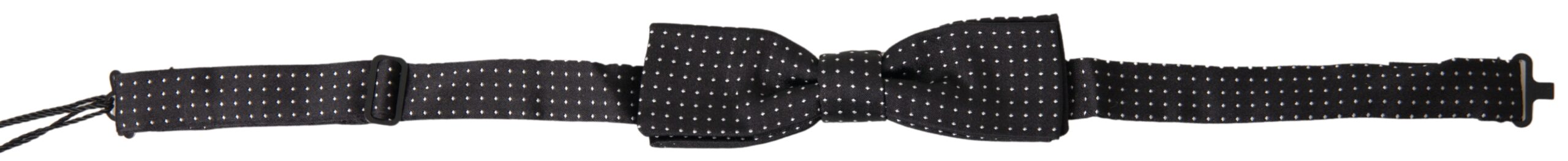 Dolce & Gabbana Black Polka Dot Silk Adjustable Men Neck Papillon Bow Men's Tie