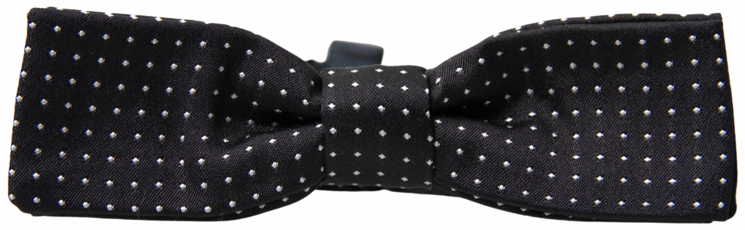 Dolce & Gabbana Black Polka Dot Silk Adjustable Men Neck Papillon Bow Men's Tie
