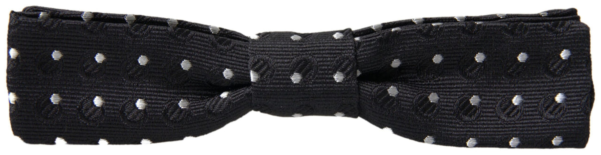 Dolce & Gabbana Black Polka Dot Silk Adjustable Men Neck Papillon Bow Men's Tie