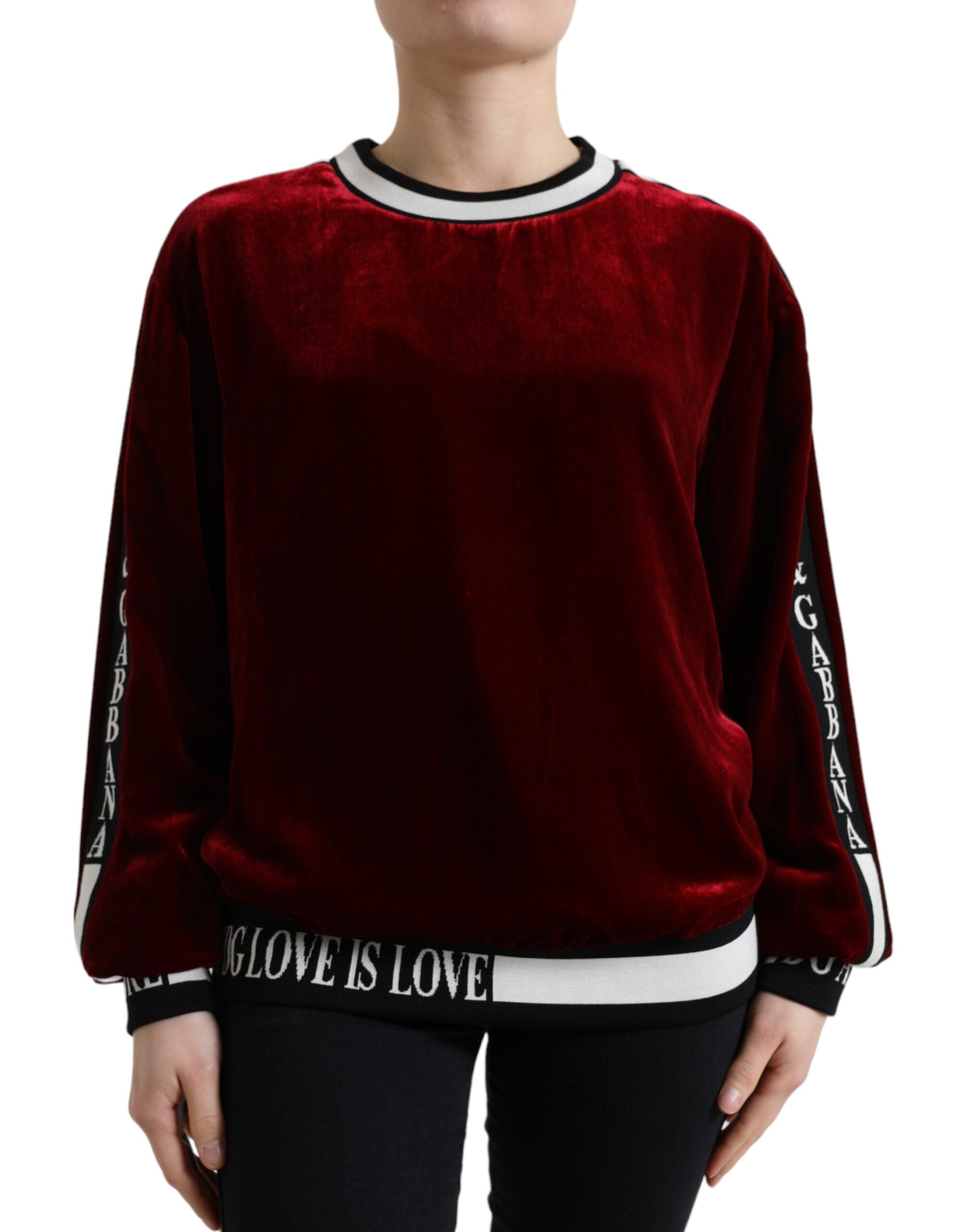 Dolce & Gabbana Elegant Bordeaux Silk-Blend Women's Sweater