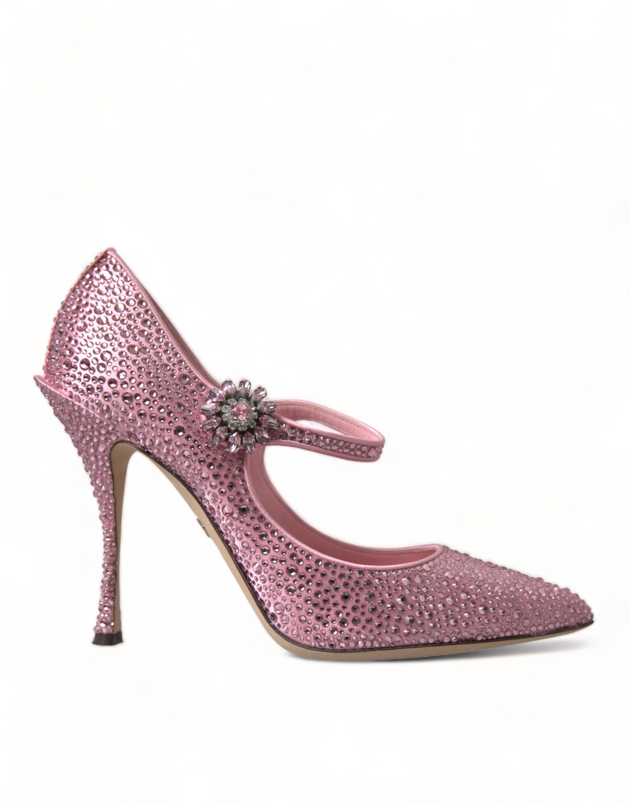 Dolce & Gabbana Pink Strass Crystal Heels Pumps Women's Shoes