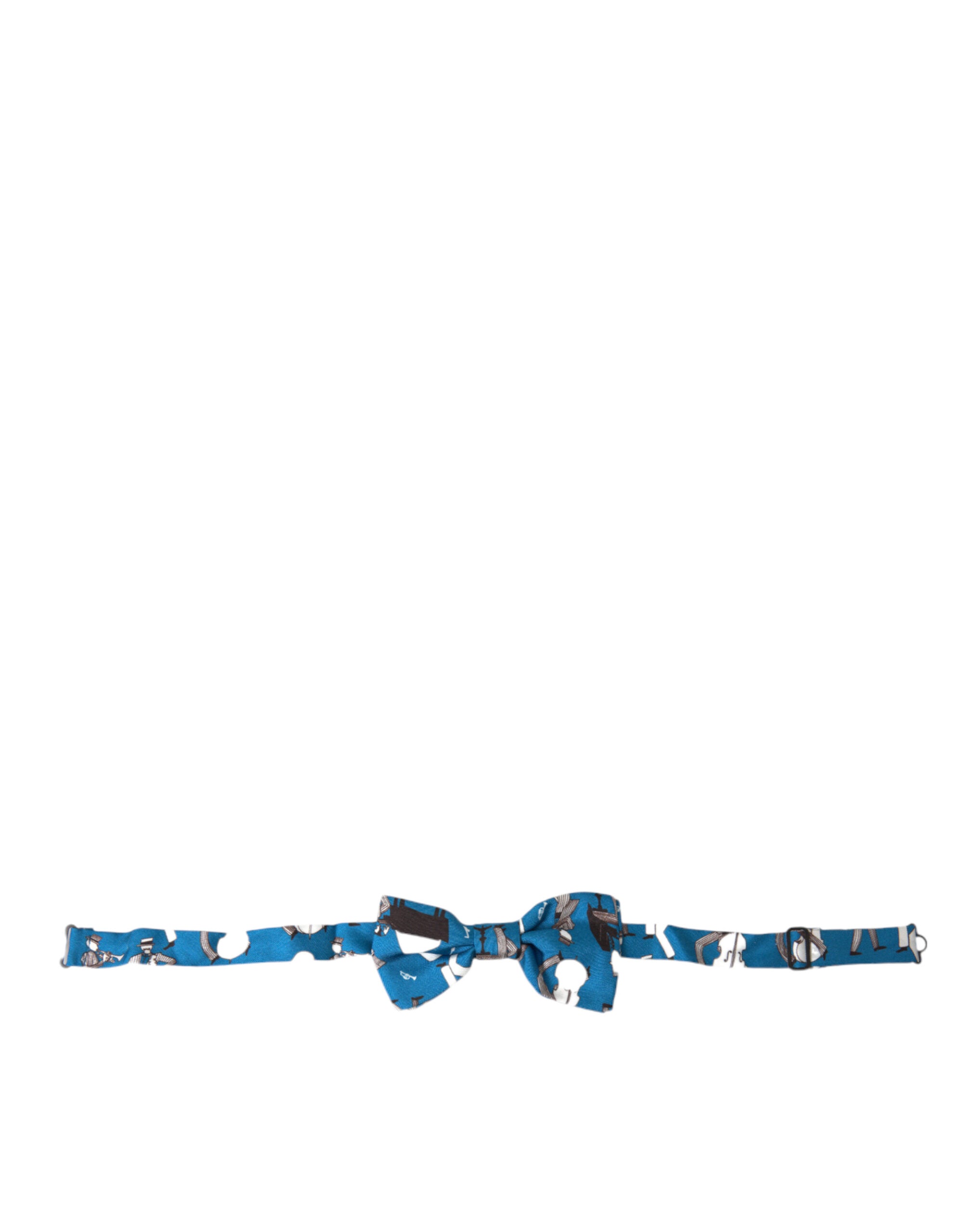 Dolce & Gabbana Blue Jazz Club Silk Adjustable Neck Papillon Bow Men's Tie